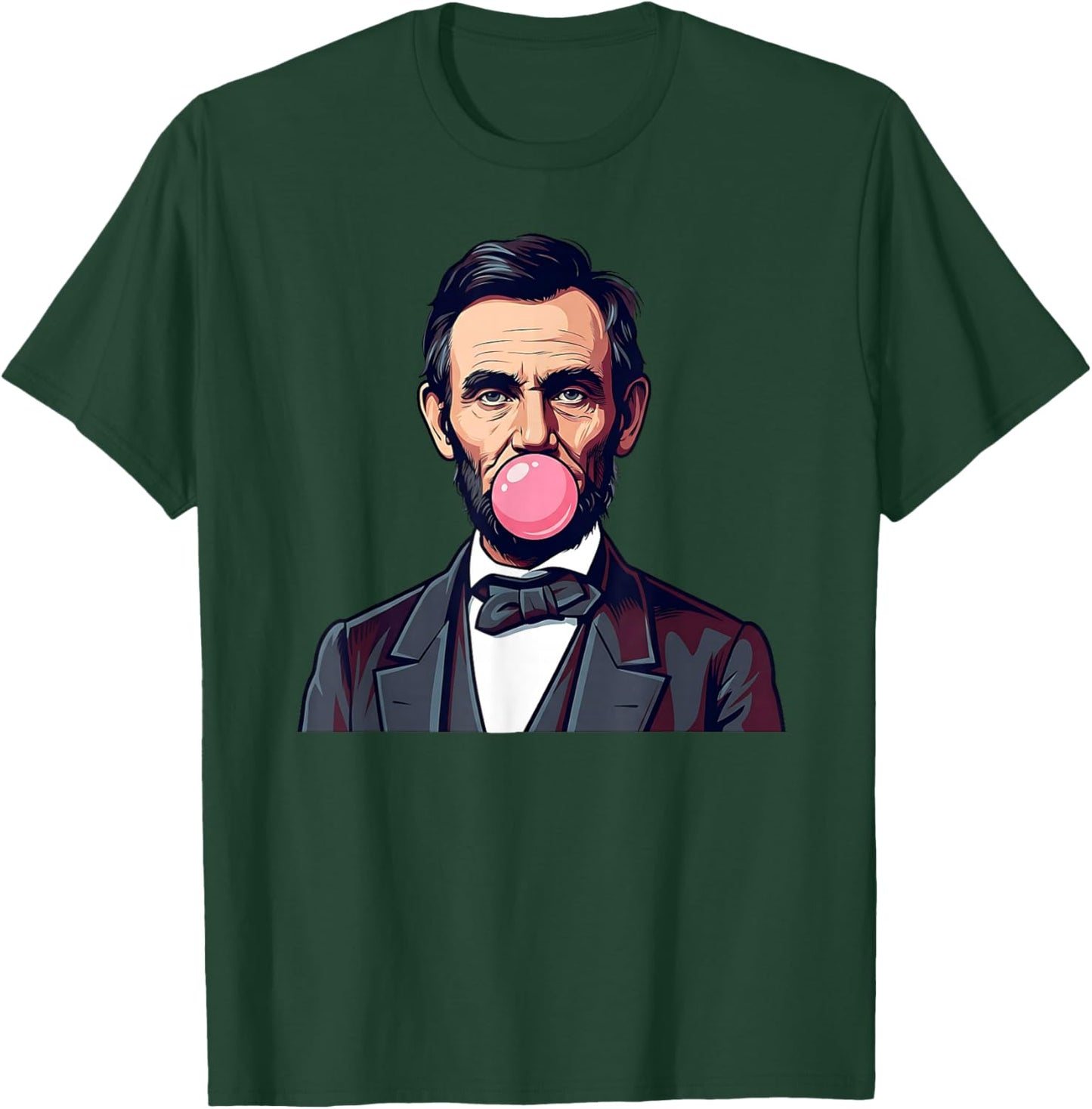 Abraham Lincoln Blowing A Bubble Bubblegum T-Shirt - T-Shirt | Forest