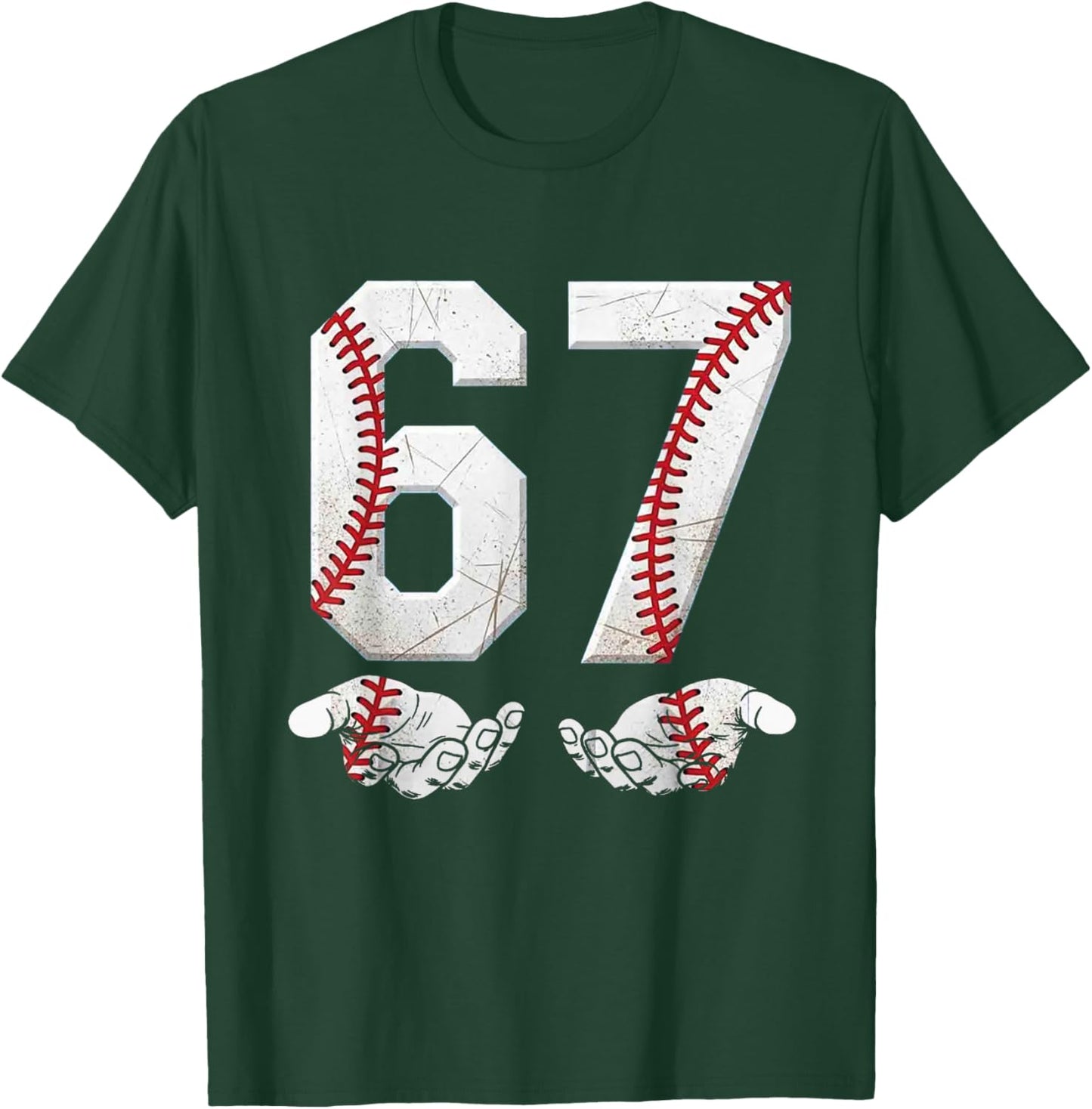 67 Six Seven Number 6 7 Meme Baseball Six Seven for Boys Men T-Shirt - T-Shirt | Forest