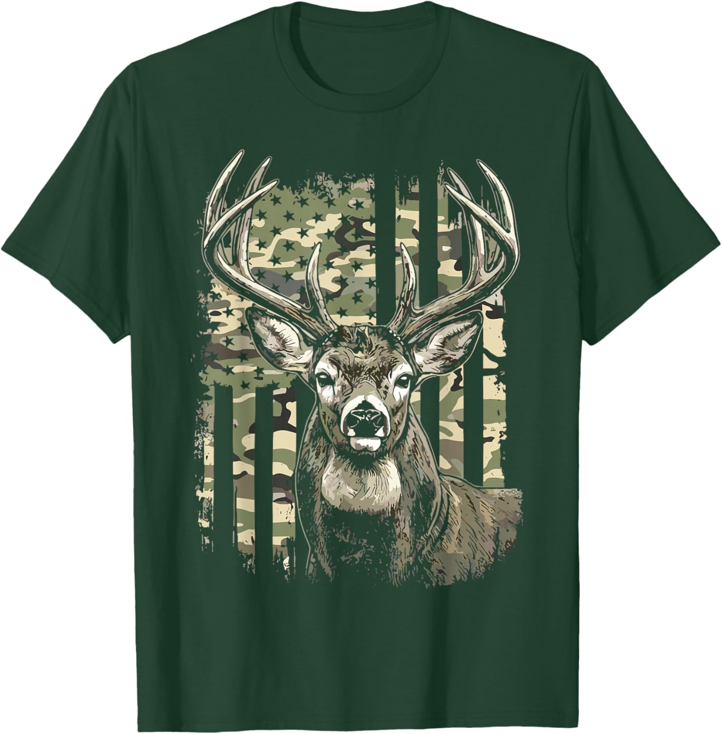 Camo Deer Forest Wildlife Hunting T-Shirt - T-Shirt | Forest
