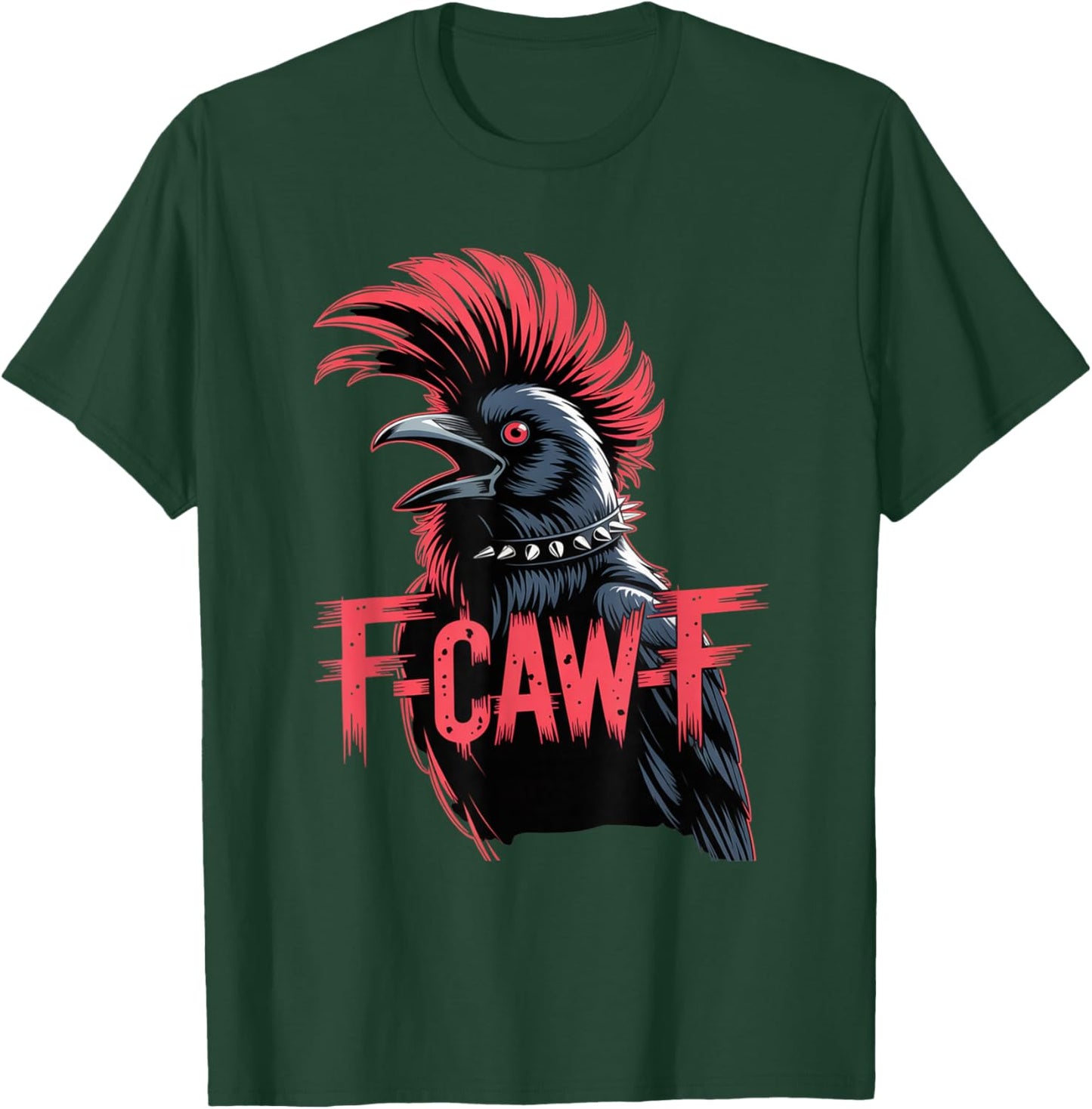 F-Caw-F Crow Funny Gothic Moon Black Bird Halloween T-Shirt - T-Shirt | Forest