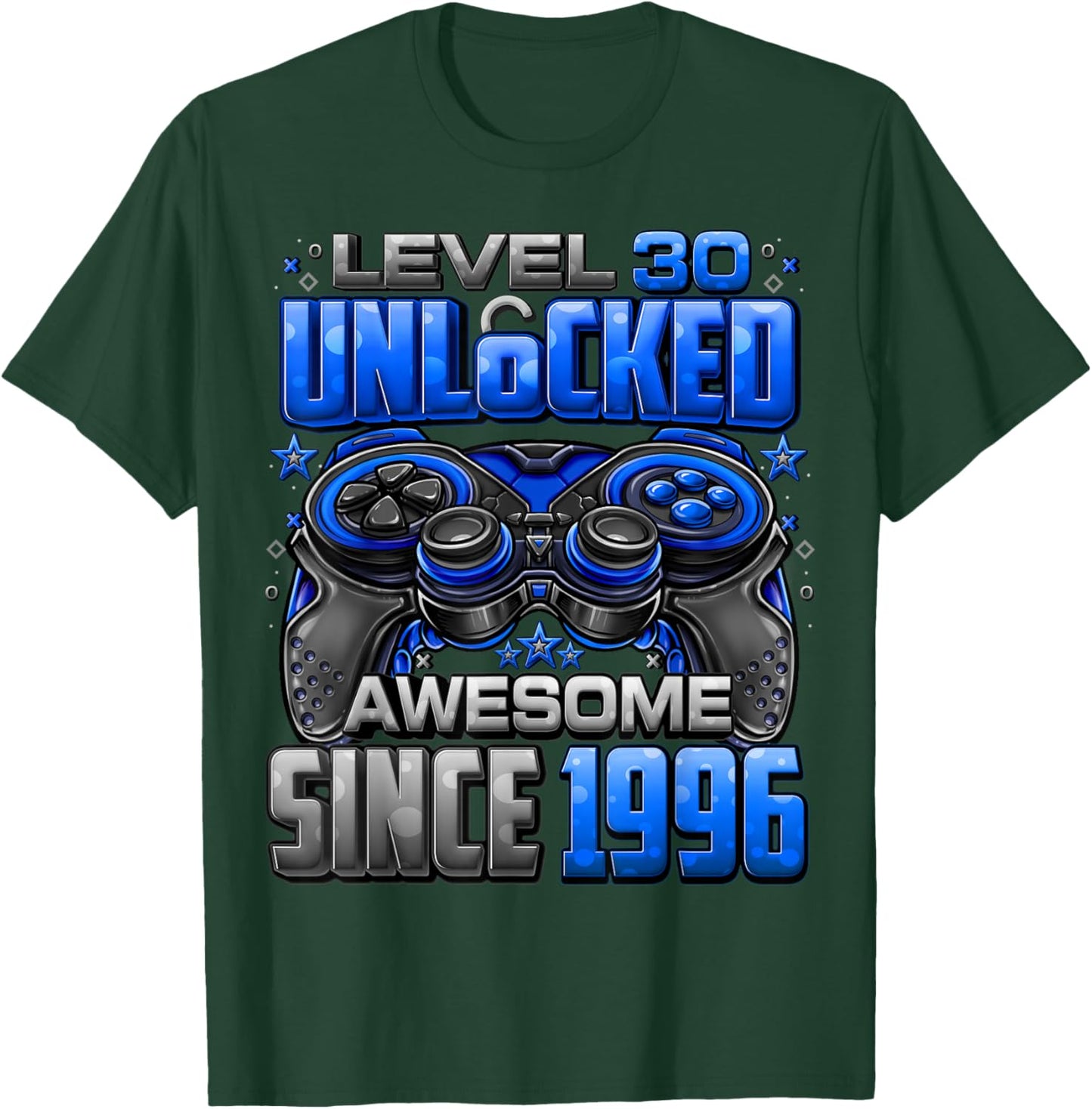 Level 30 Unlocked Awesome Since 1996 30th Birthday Gaming T-Shirt - T-Shirt | Forest