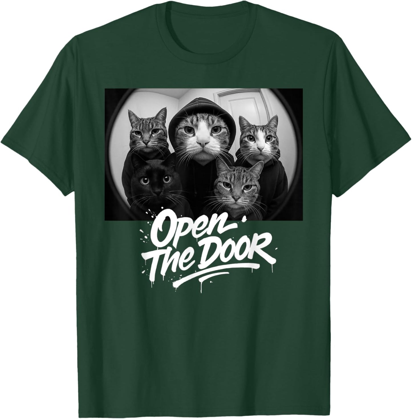 Open The Door Funny Cat Meme T-Shirt - T-Shirt | Forest