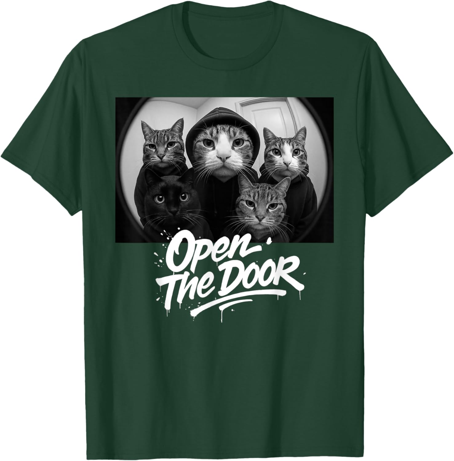 Open The Door Funny Cat Meme T-Shirt - T-Shirt | Forest
