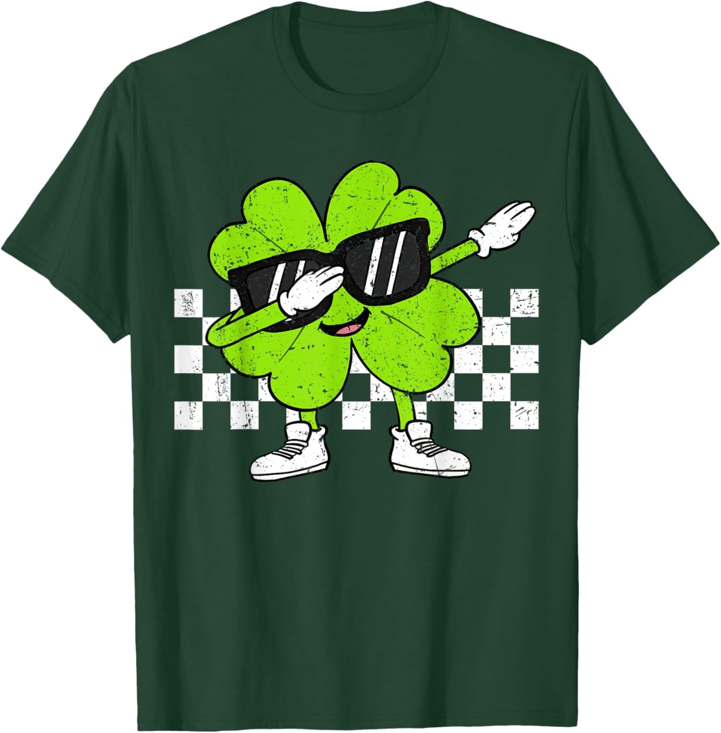 Boys St Patricks Day Toddler Lucky Dabbing Shamrock Clover T-Shirt - T-Shirt | Forest