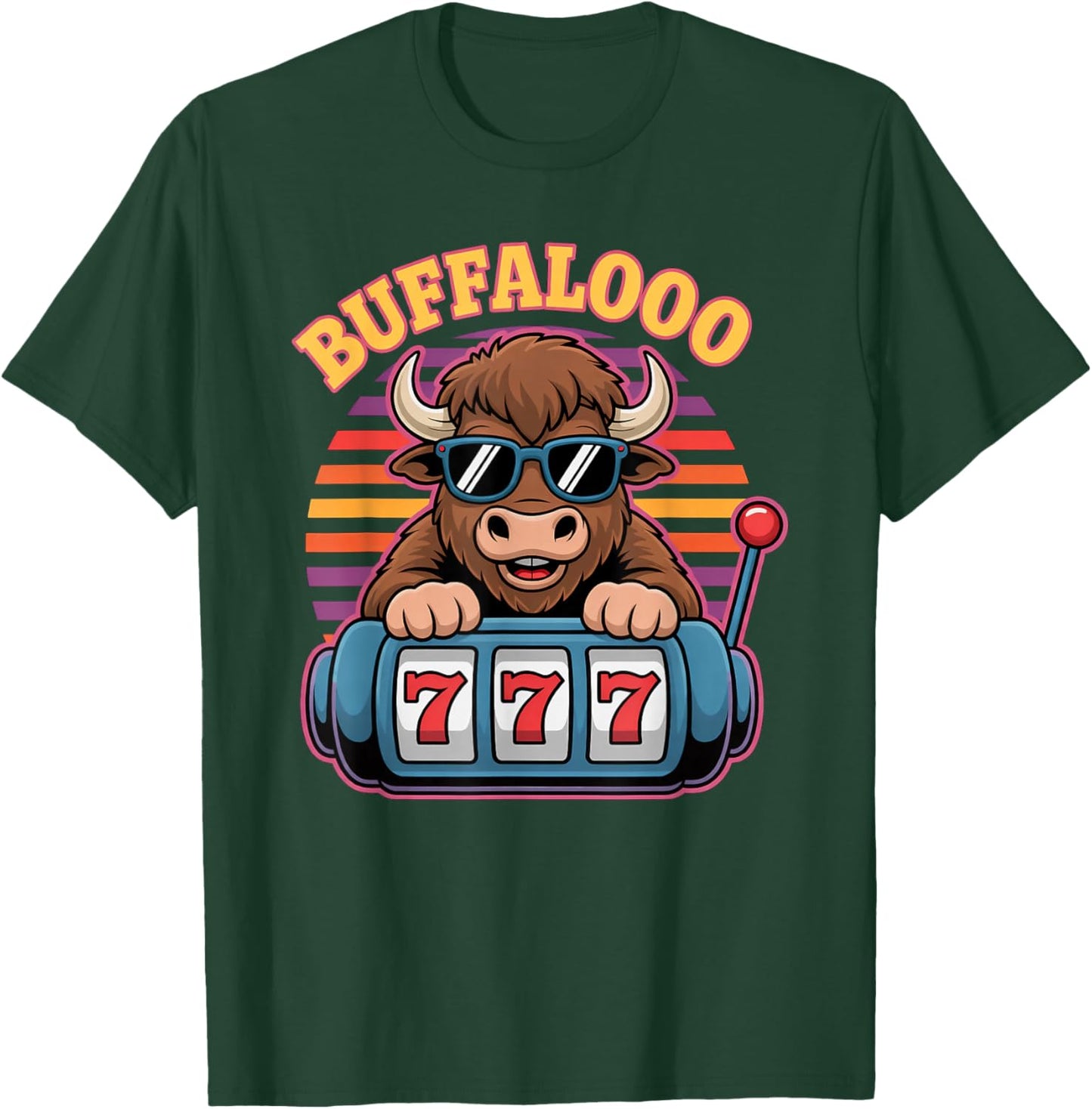 Buffalo Casino Slot Machine Jackpot Gamblers Vegas Poker T-Shirt - T-Shirt | Forest