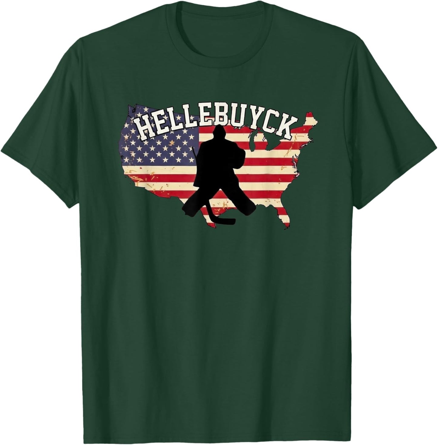 Hellebuyck T American Goalie Funny Design T-Shirt - T-Shirt | Forest