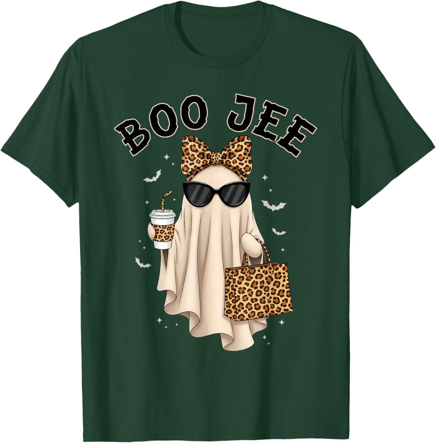 Boo JEE Boujee Ghost Halloween October Vibes Spooky Ghost T-Shirt - T-Shirt | Forest