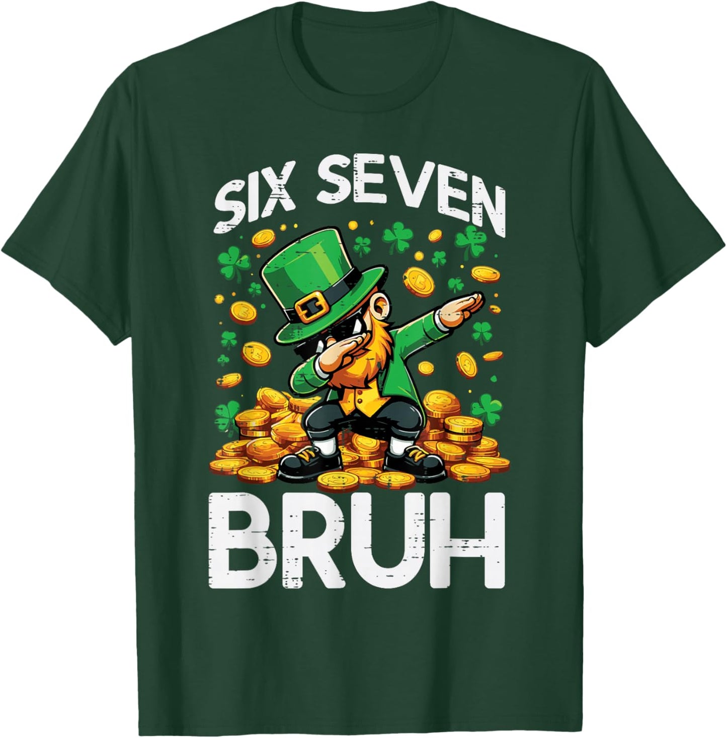 6 7 St Patricks Day Six Seven Bruh Leprechaun 67 Kids Youth T-Shirt - T-Shirt | Forest
