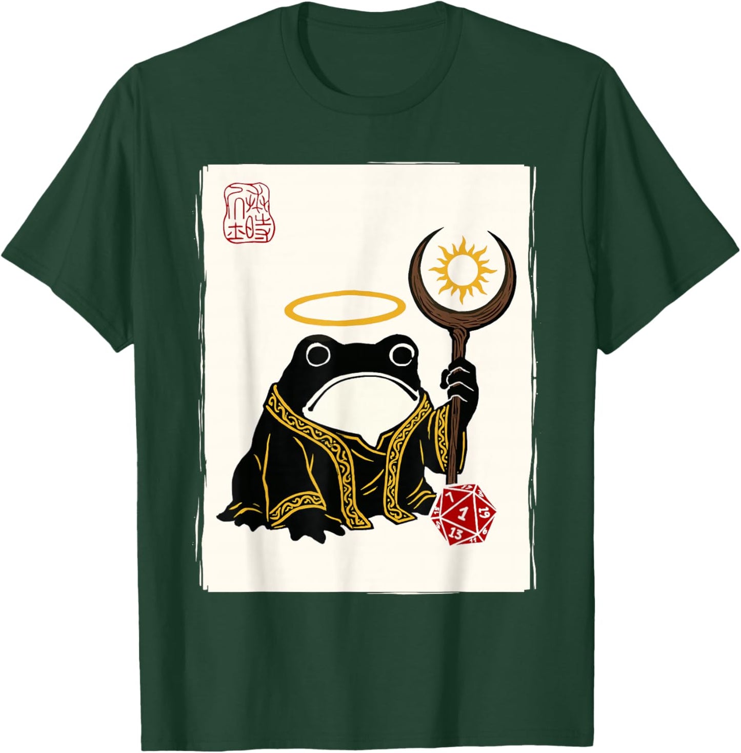 NAT 1 Grumpy Japanese Frog Cleric Funny DND T-Shirt - T-Shirt | Forest