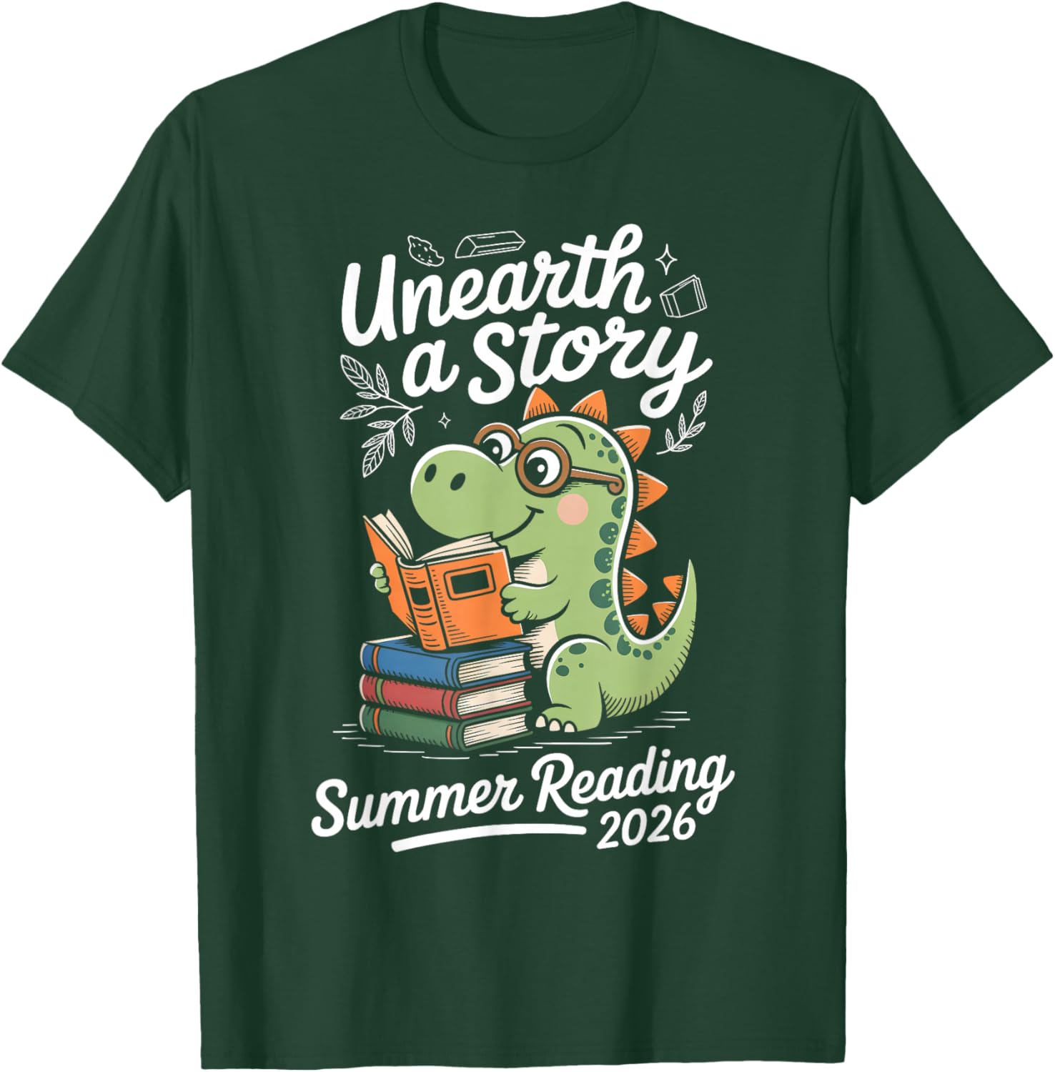 Unearth A Story Summer Reading 2026 Dino T-Shirt - T-Shirt | Forest
