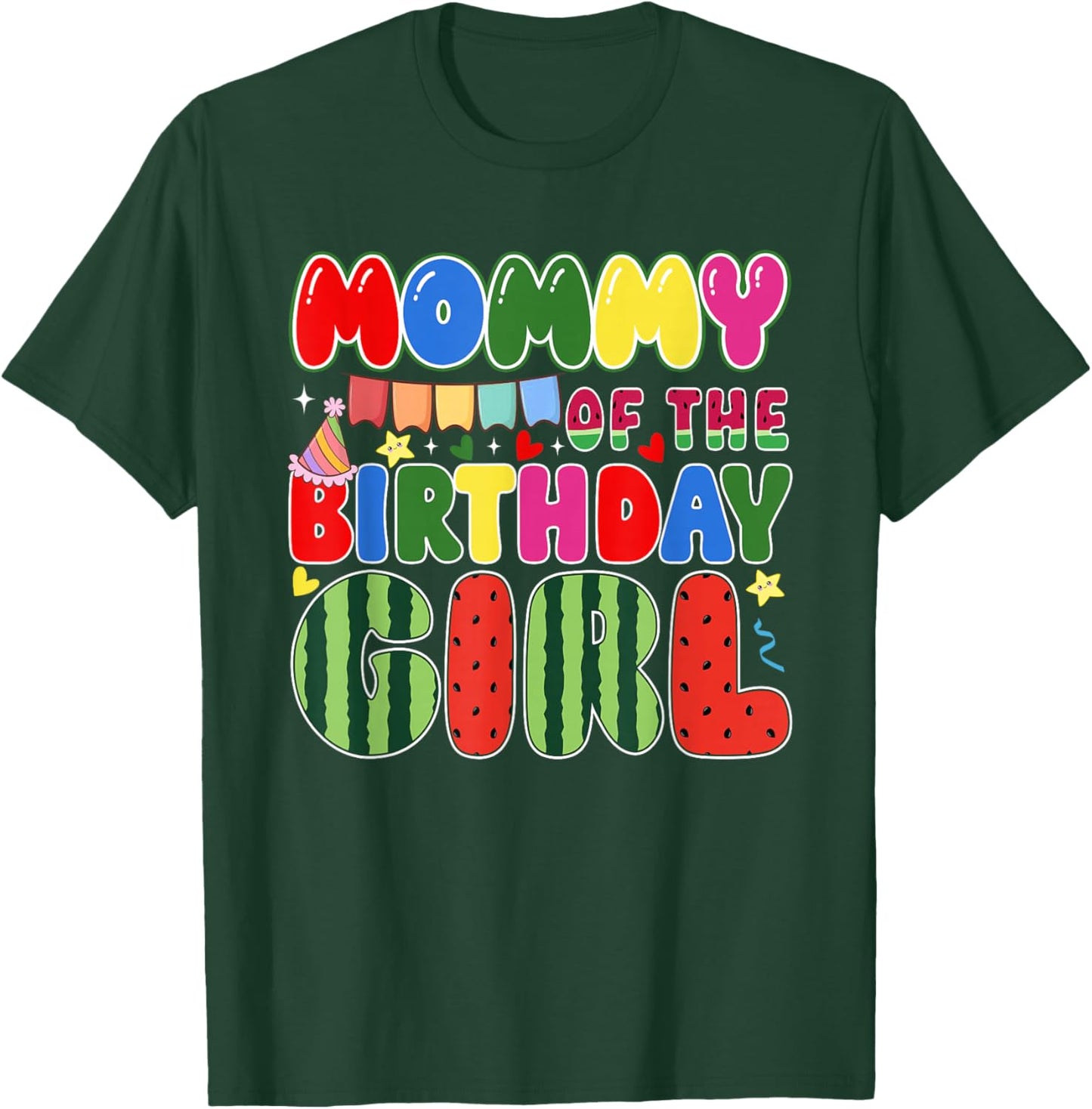 Mommy of The Birthday Girl Melon Family Matching Funny T-Shirt - T-Shirt | Forest