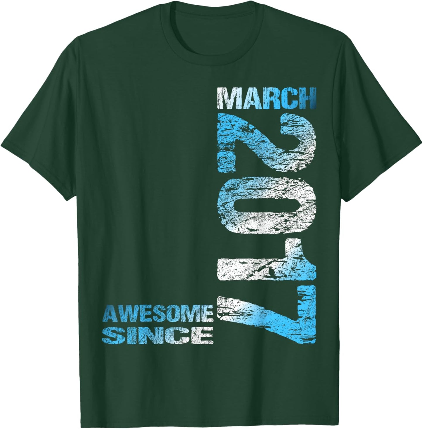 Awesome Since March 2017 9th Birthday T-Shirt - T-Shirt | Forest