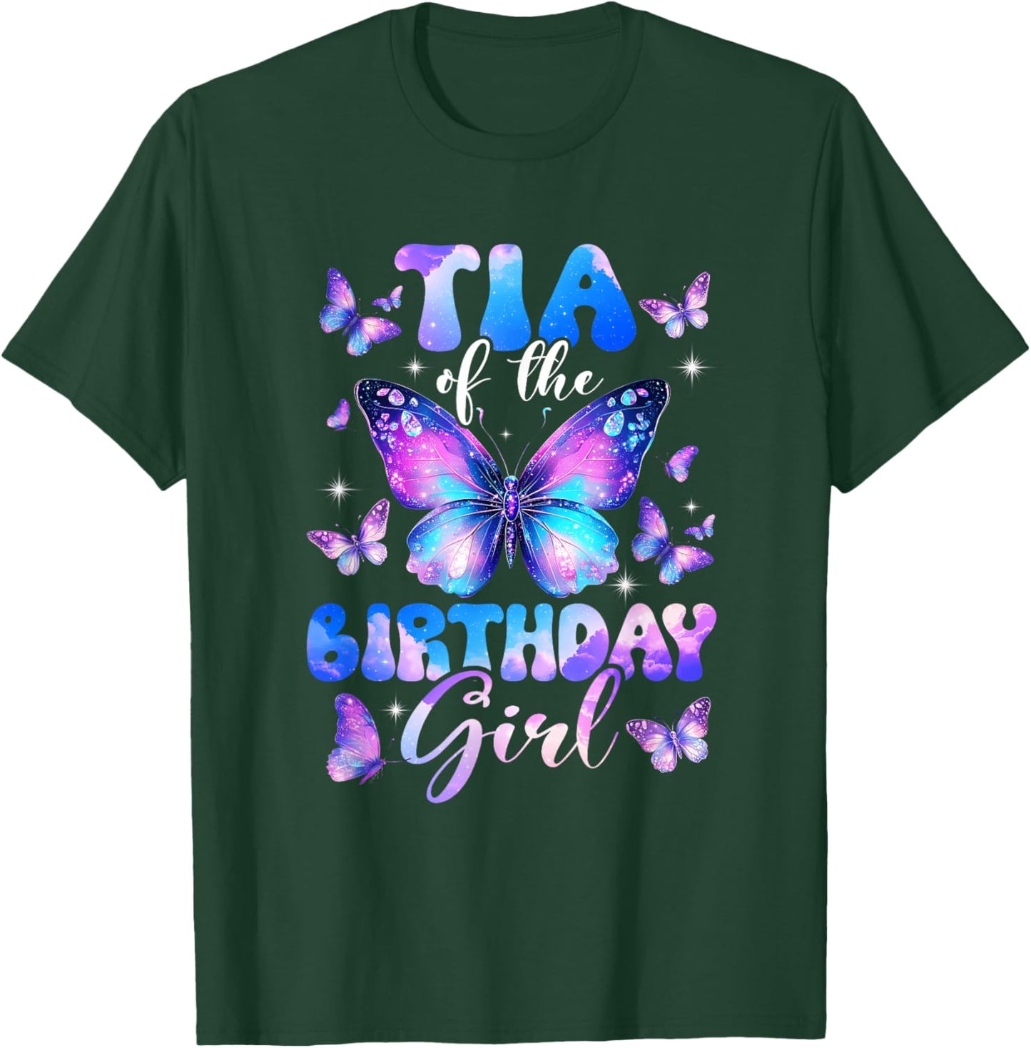 Tia of The Birthday Girl Butterfly Family Matching T-Shirt - T-Shirt | Forest