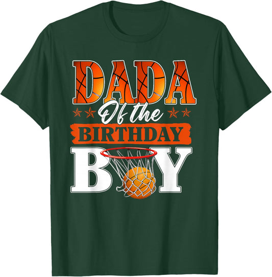 Basketball DADA of The Birthday Boy Family Matching T-Shirt - T-Shirt | Forest