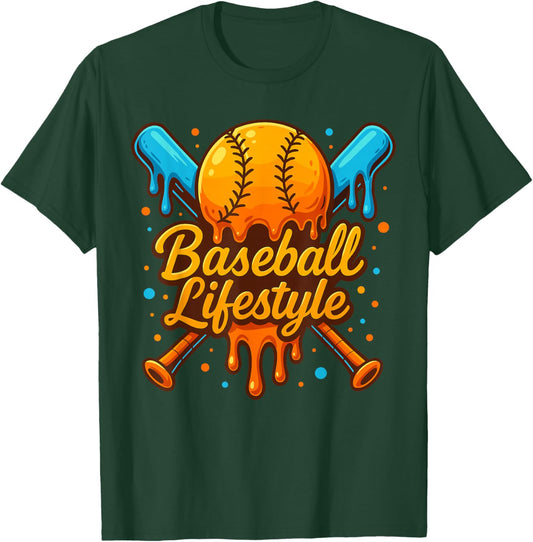 Baseball Drip Outfit Boys, Ice Cream Drip Baseball Lifestyle T-Shirt - T-Shirt | Forest