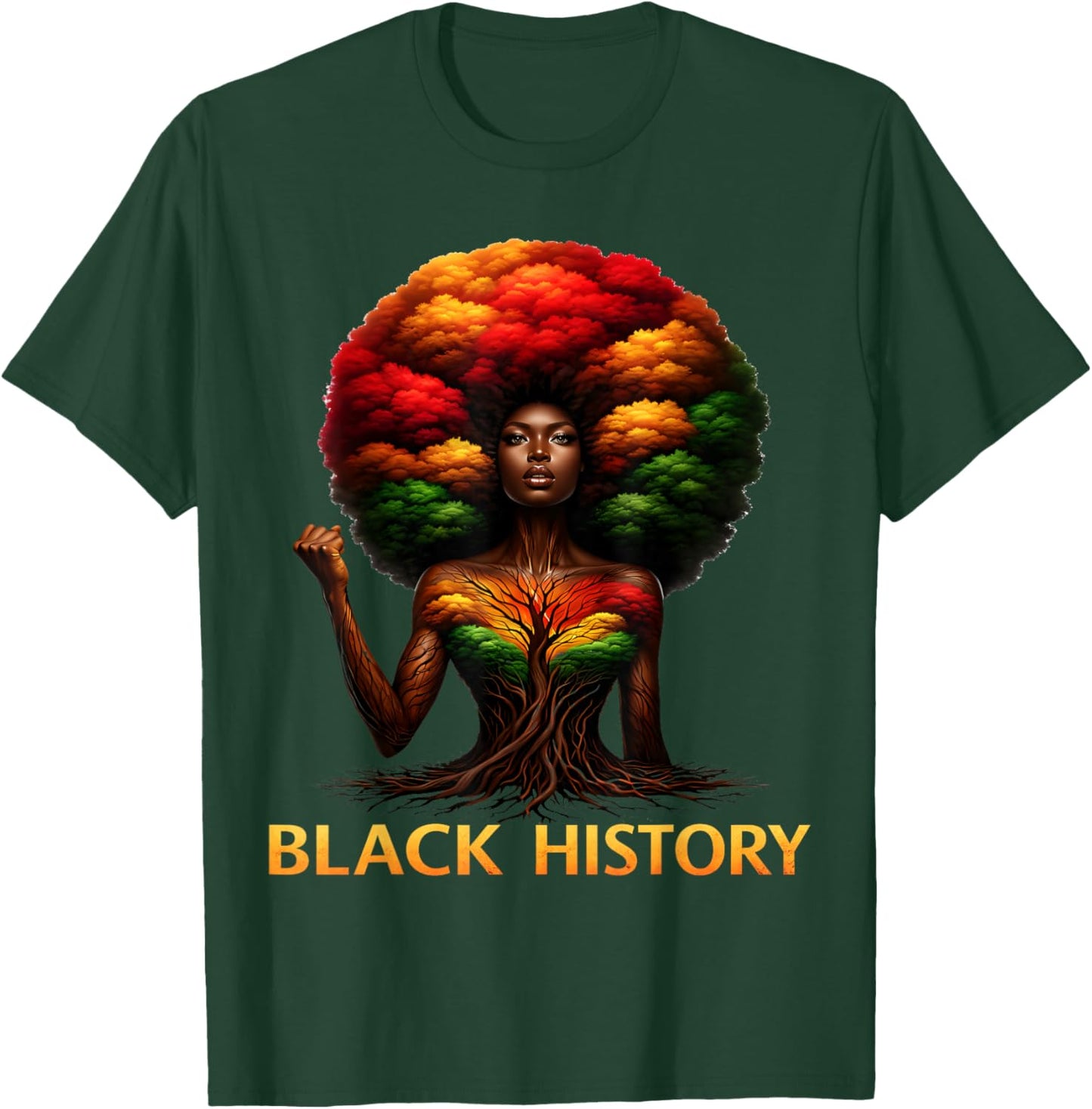 Honoring Past Inspiring Future Men Women Black History Month T-Shirt - T-Shirt | Forest