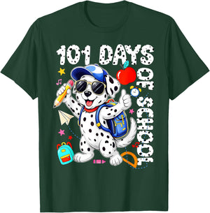 100 Days of School Dalmatian Dog Boys Kids 100 Day Smarter T-Shirt - T-Shirt | Forest