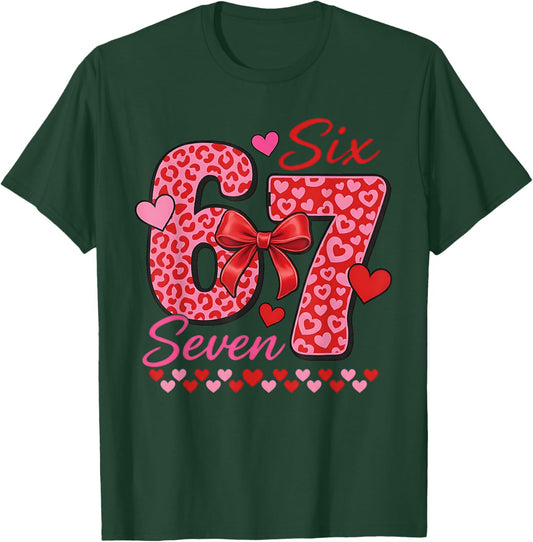 67 Six Seven Hearts 6 7 Meme Boys Girls Kids Valentine's Day T-Shirt - T-Shirt | Forest