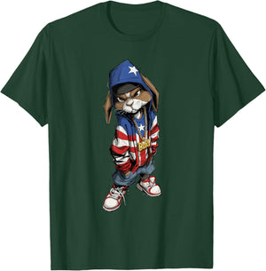 Coquí Frog Puerto Rico Proud Boricua Bunny Coqui Frog T-Shirt - T-Shirt | Forest