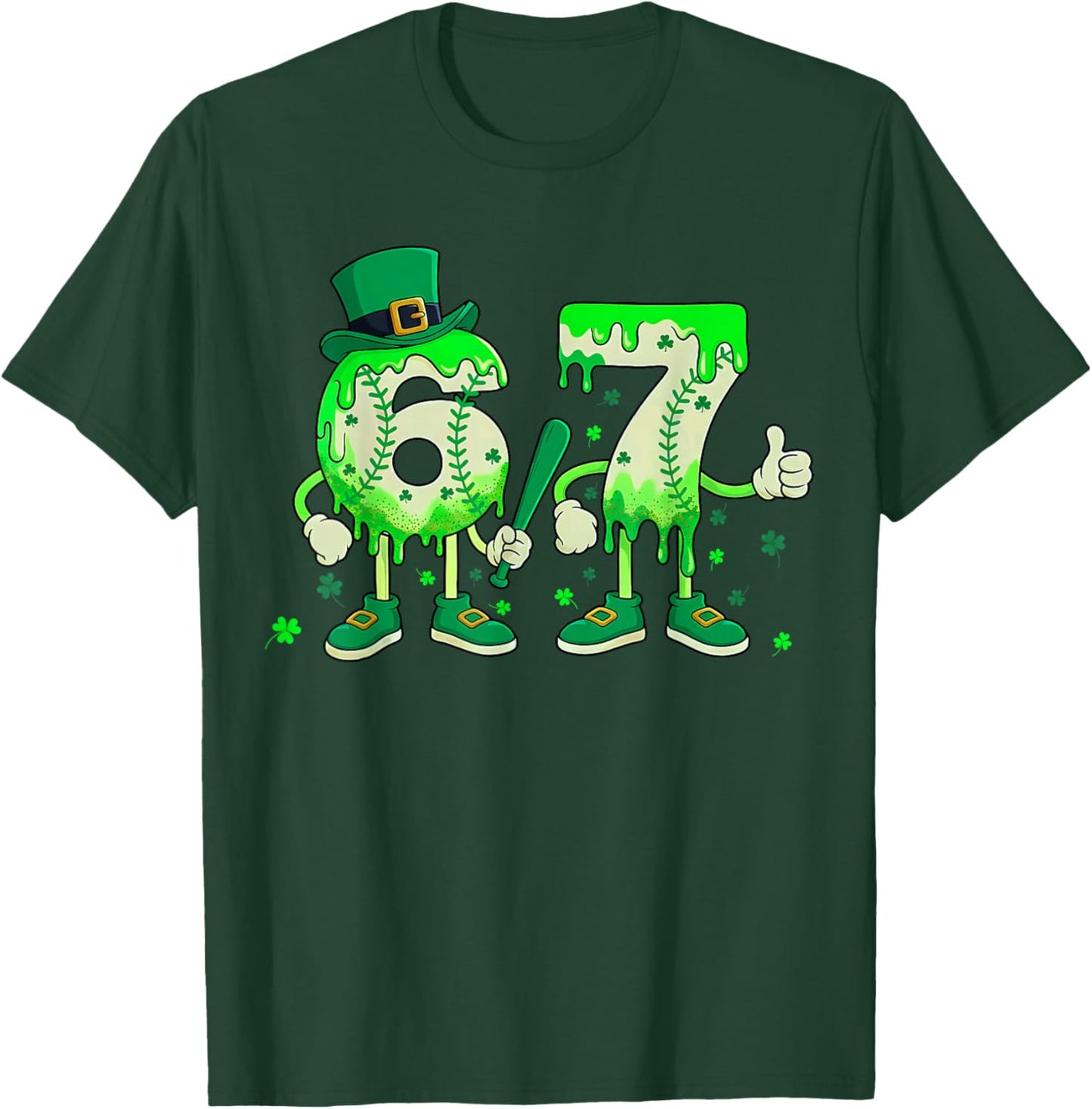 67 St Patricks Day Six Seven Meme 67 Baseball Drip Boys Kids T-Shirt - T-Shirt | Forest