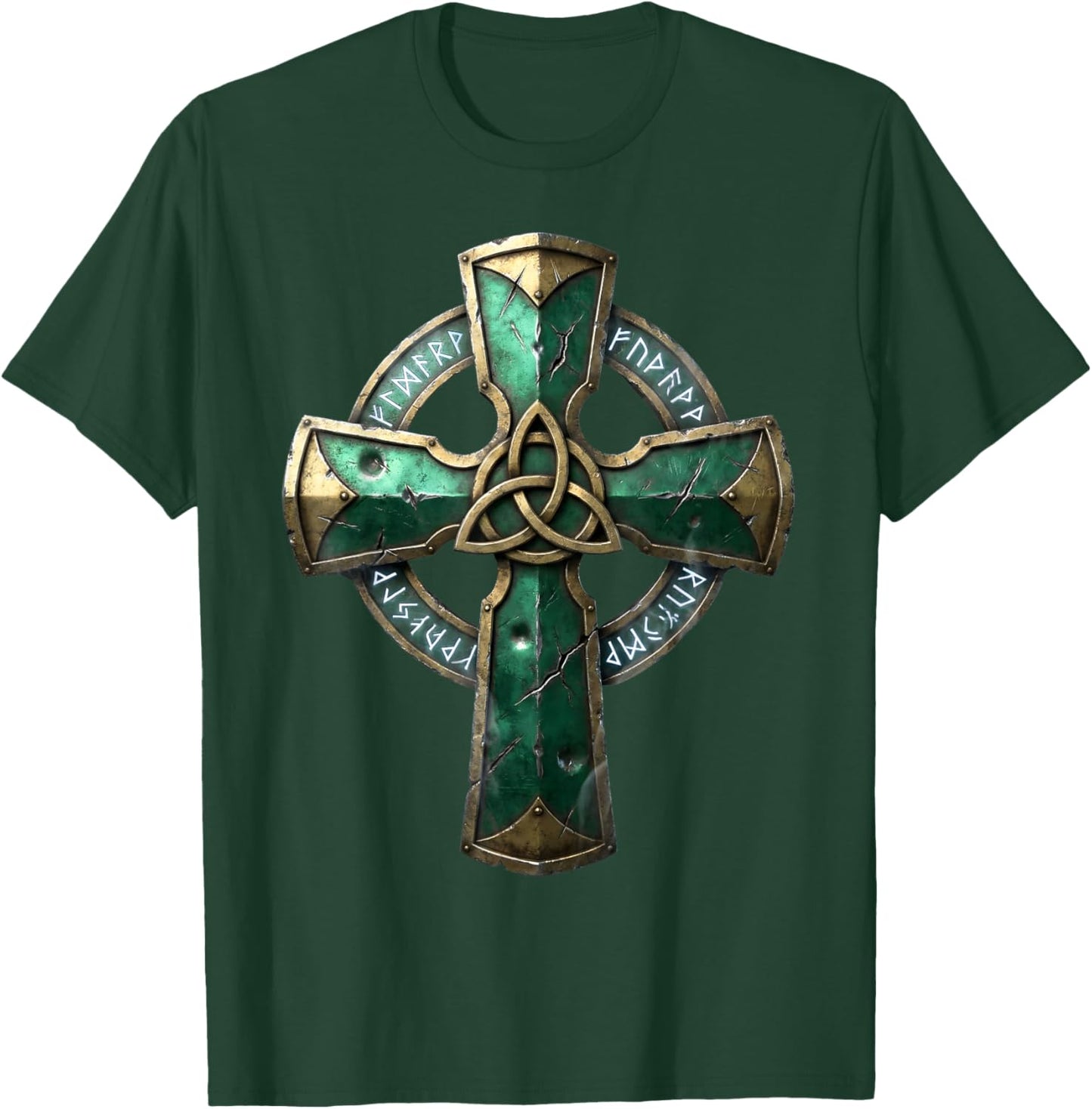 Ancient Celtic Cross Runes Irish Heritage Gear T-Shirt - T-Shirt | Forest