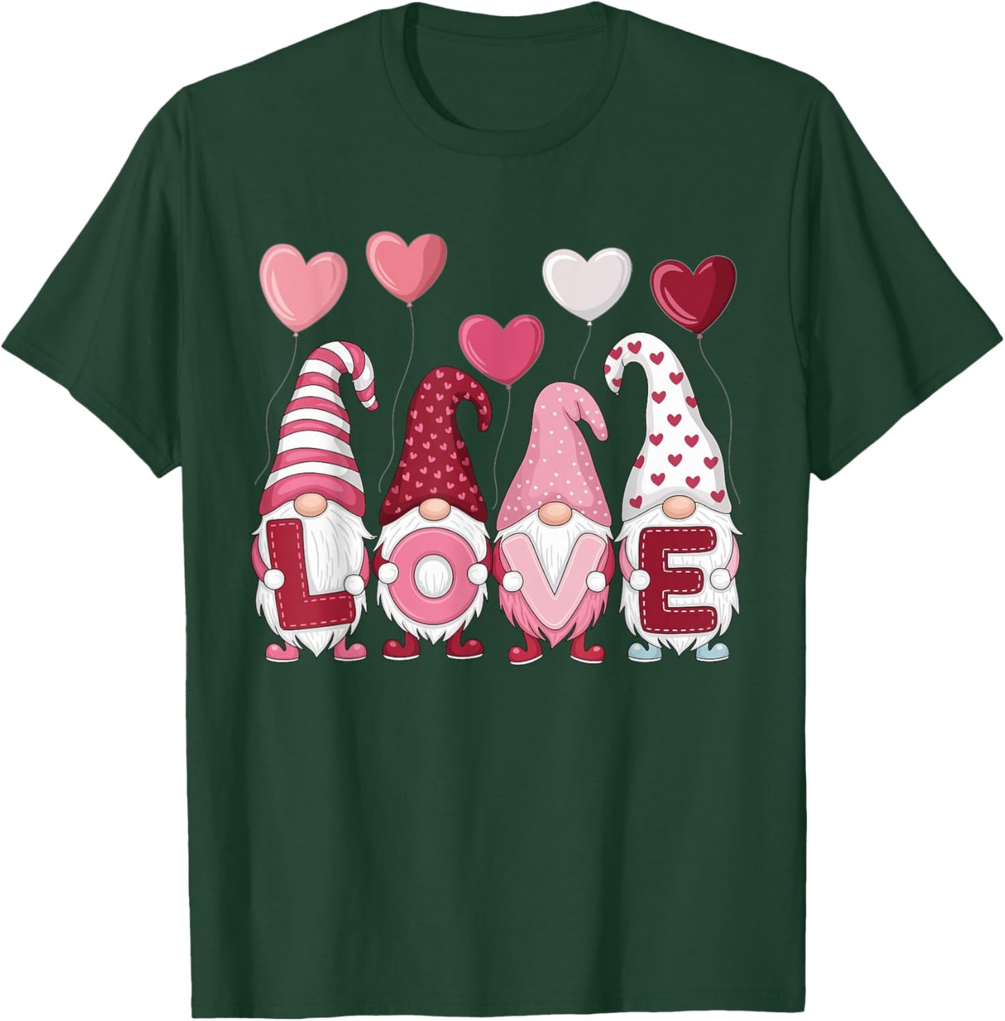 Cute Valentine Gnomes Holding Love Letters T-Shirt - T-Shirt | Forest