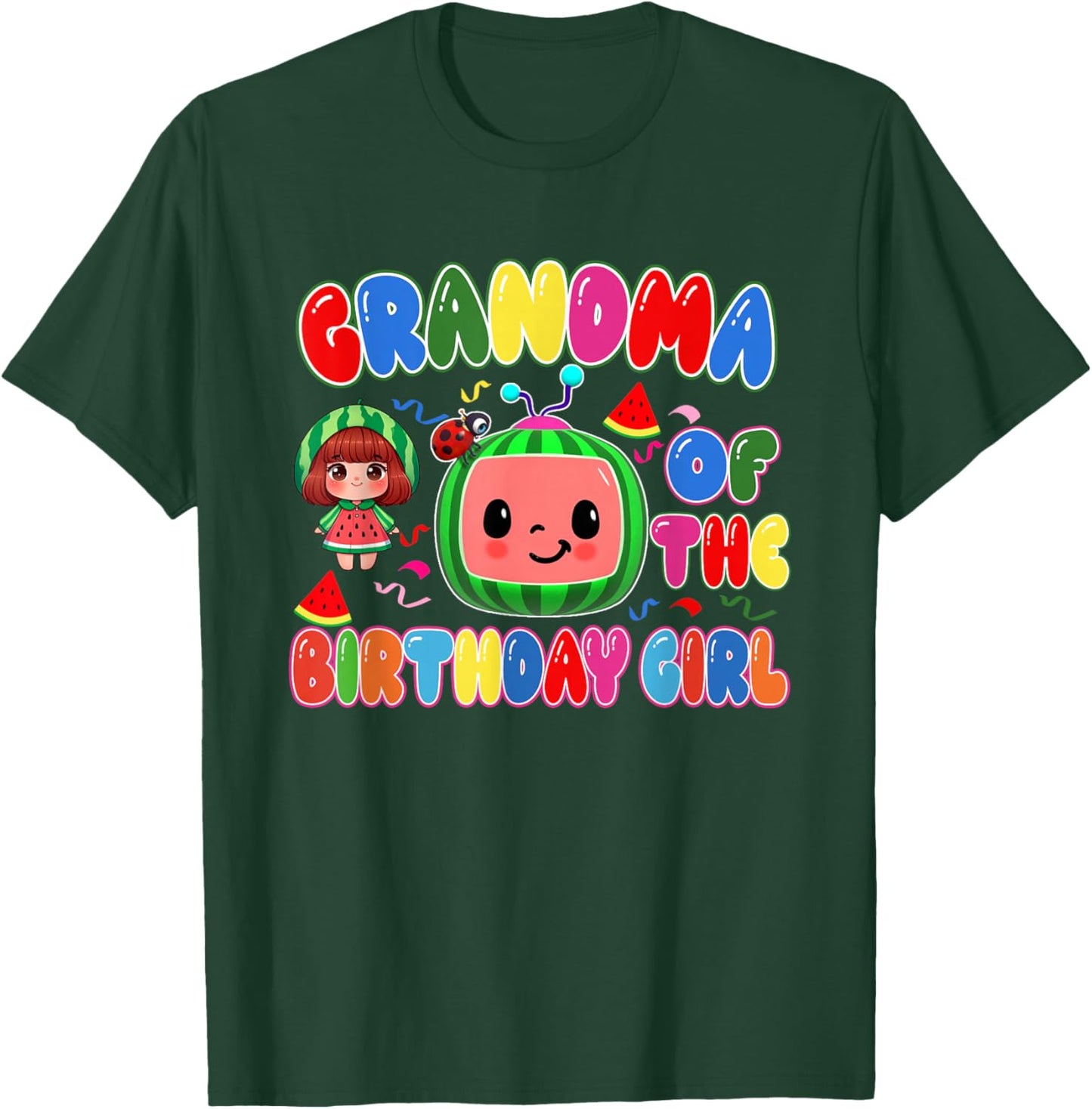 Grandma of The Birthday Girl Melon Family Matching Funny T-Shirt - T-Shirt | Forest