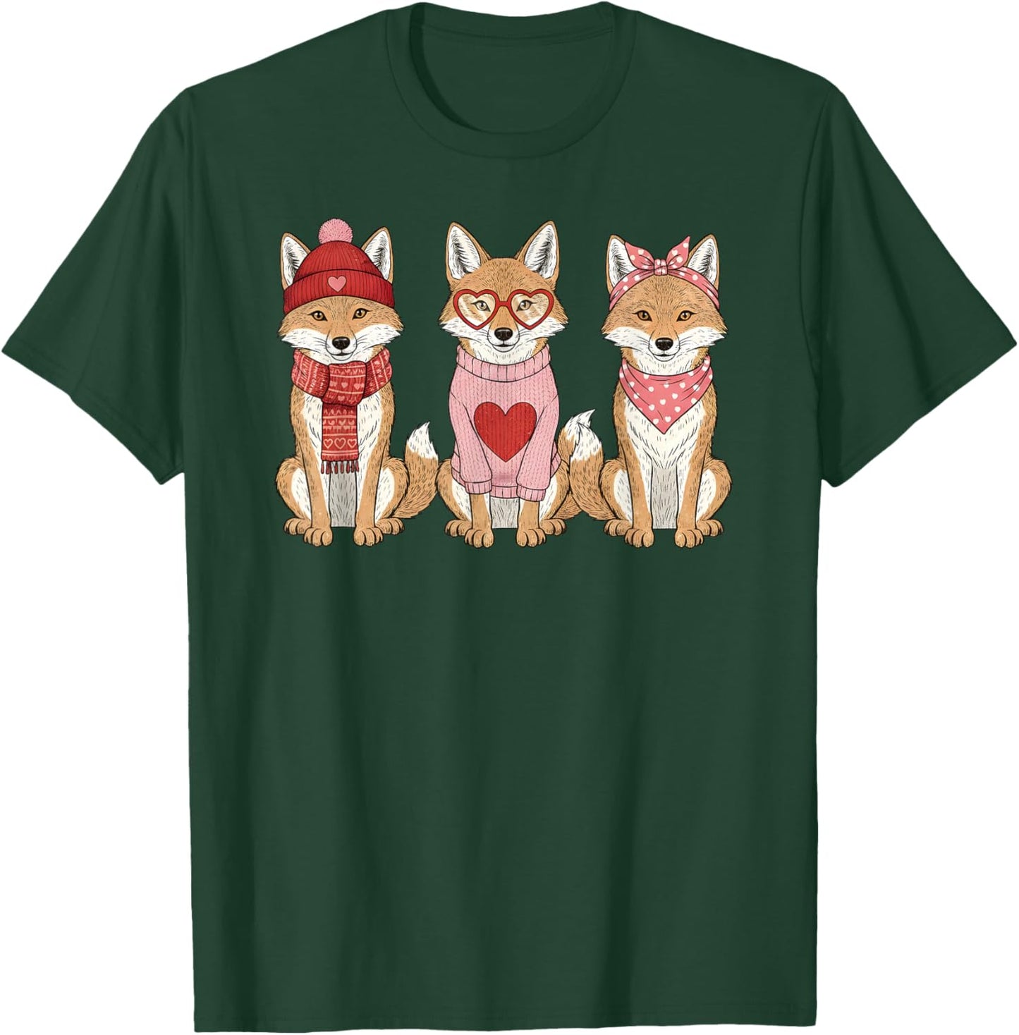 Retro Coyote Cute Valentine T-Shirt - T-Shirt | Forest
