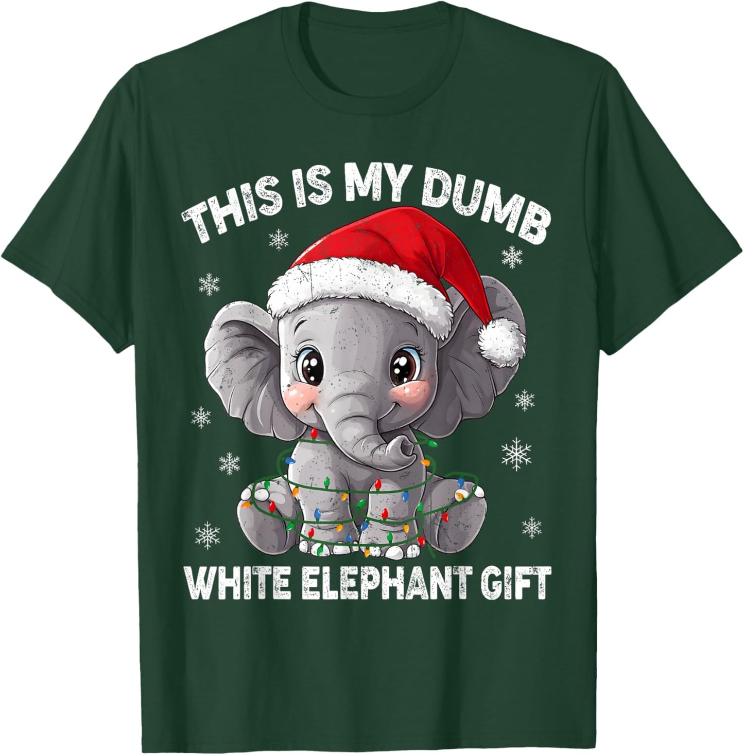 This is My Dumb White Elephant Christmas Xmas Under 15 20 T-Shirt - T-Shirt | Forest