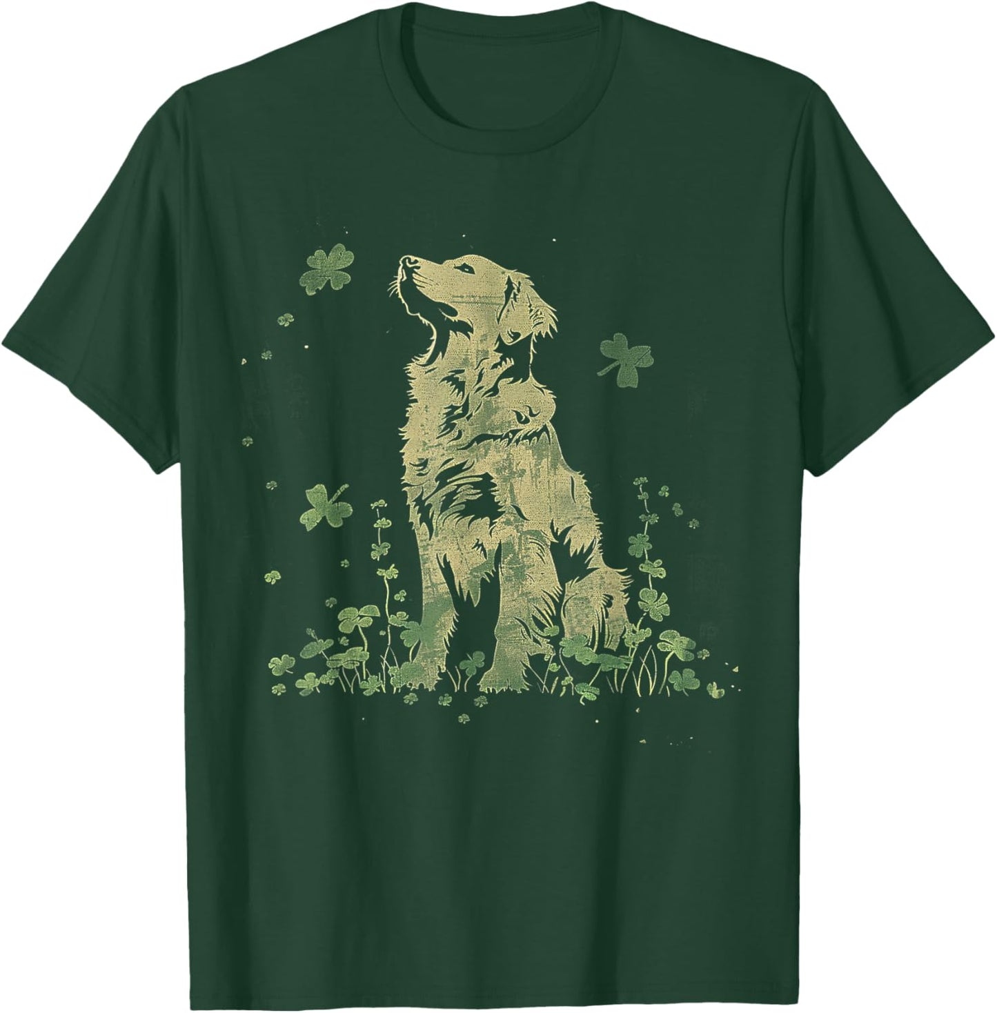 Golden Retriever - Saint Paddys Shamrock St. Patrick's Day T-Shirt - T-Shirt | Forest