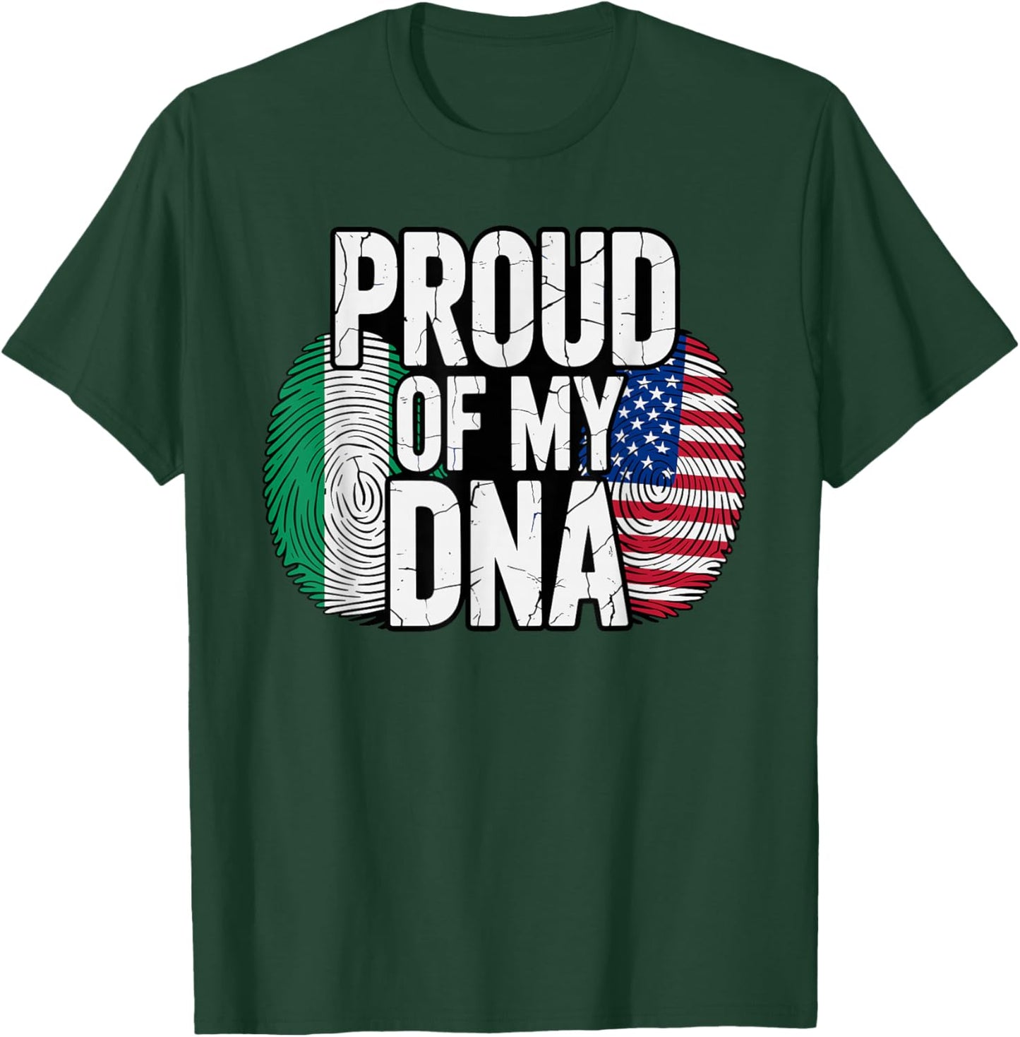 Proud of My DNA Half American Nigerian Roots Nigeria USA T-Shirt - T-Shirt | Forest