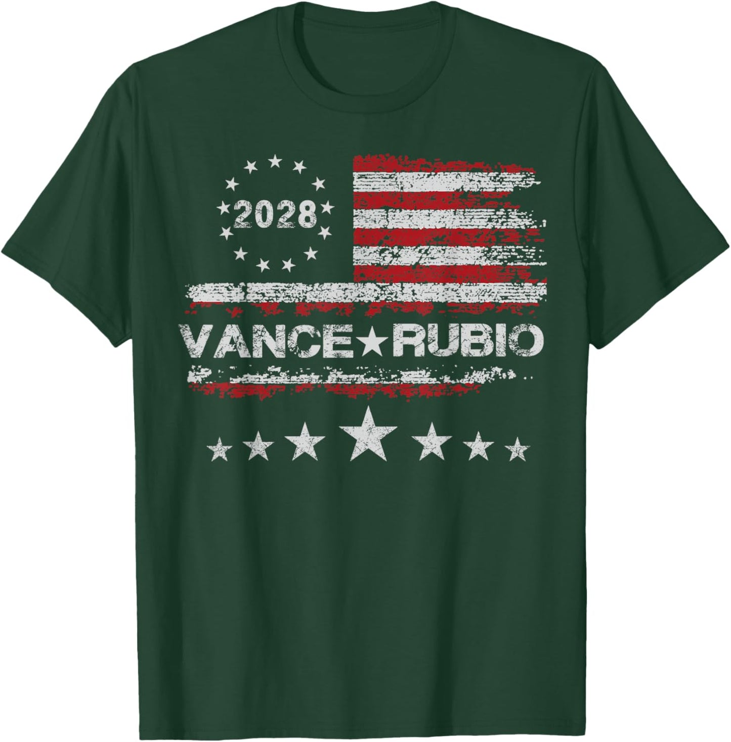 Vance Rubio 2028 President JD Vance Vice Marco Rubio Flag T-Shirt - T-Shirt | Forest