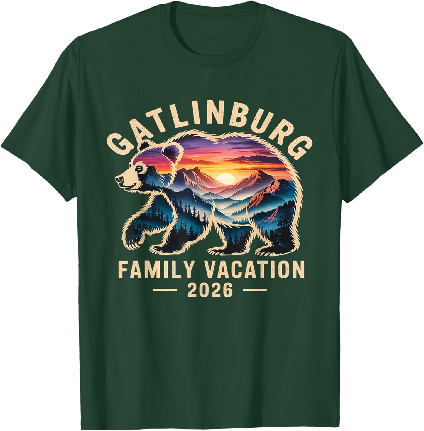 Bear Souvenir Family Vacation Tennessee Gatlinburg 2026 T-Shirt - T-Shirt | Forest