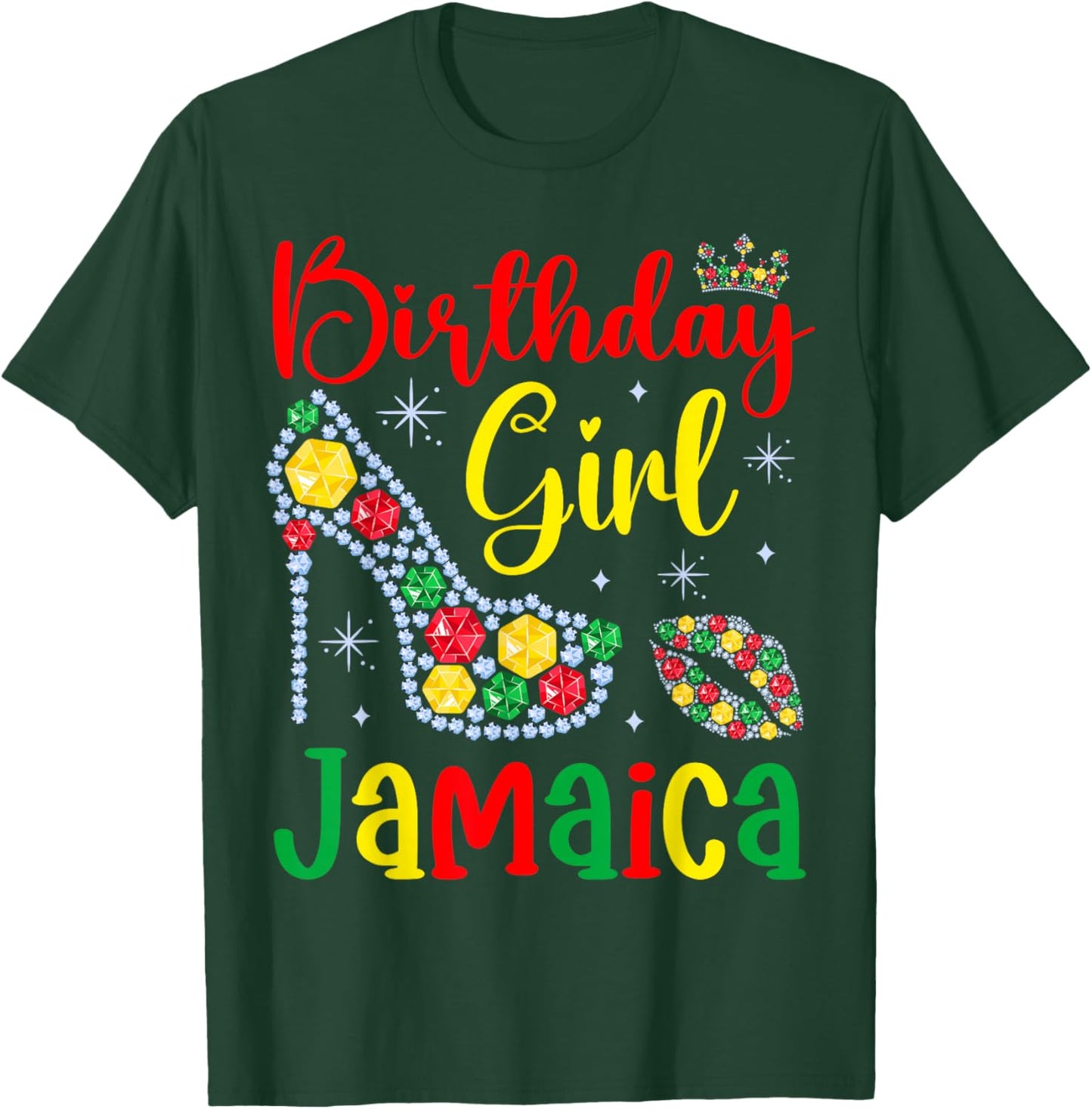 Jamaica Birthday Girl Bday Party Crew Jamaican Women Girls T-Shirt - T-Shirt | Forest