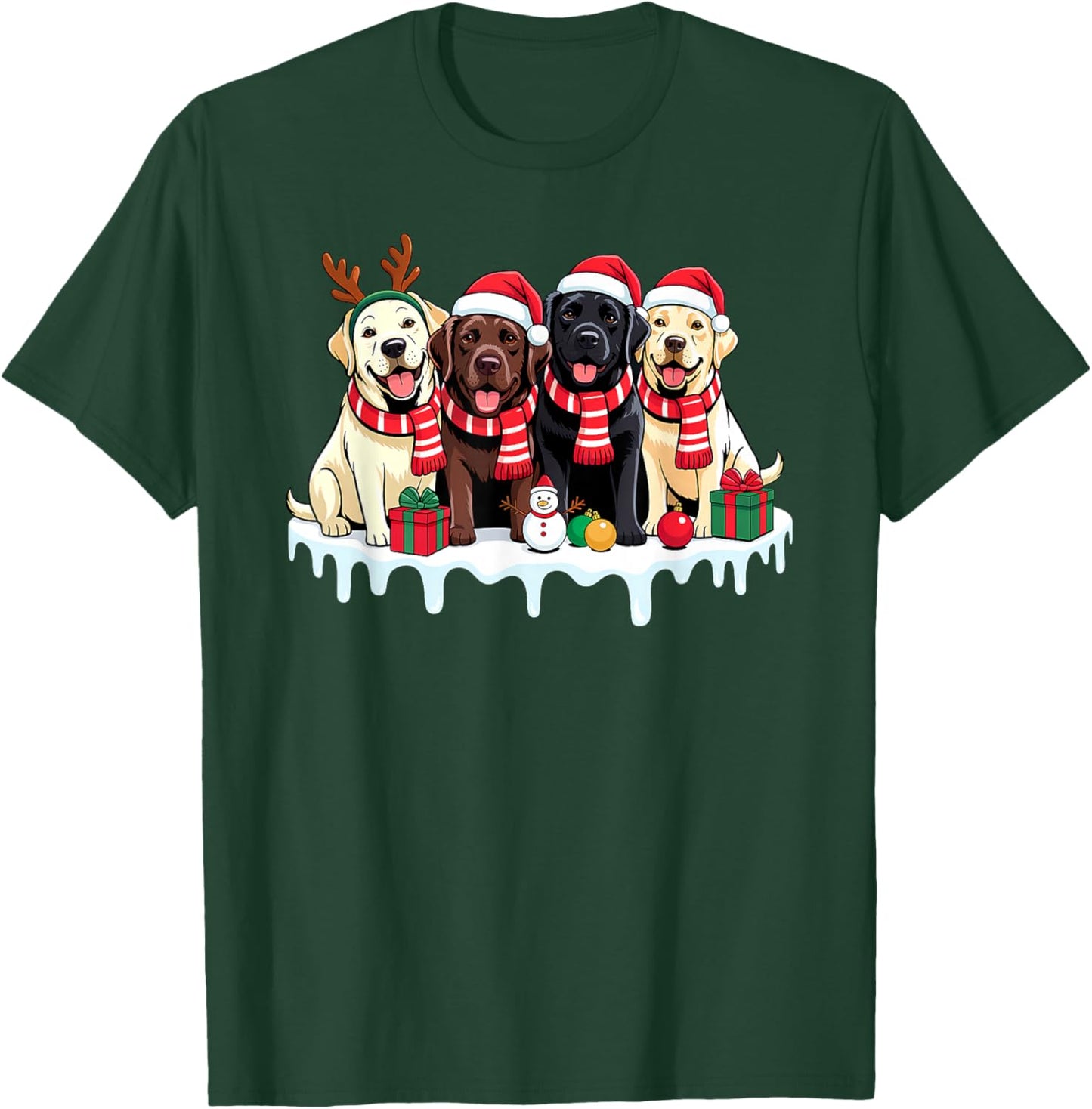 Labrador Dog Christmas Matching Family Pajama Xmas Santa T-Shirt - T-Shirt | Forest