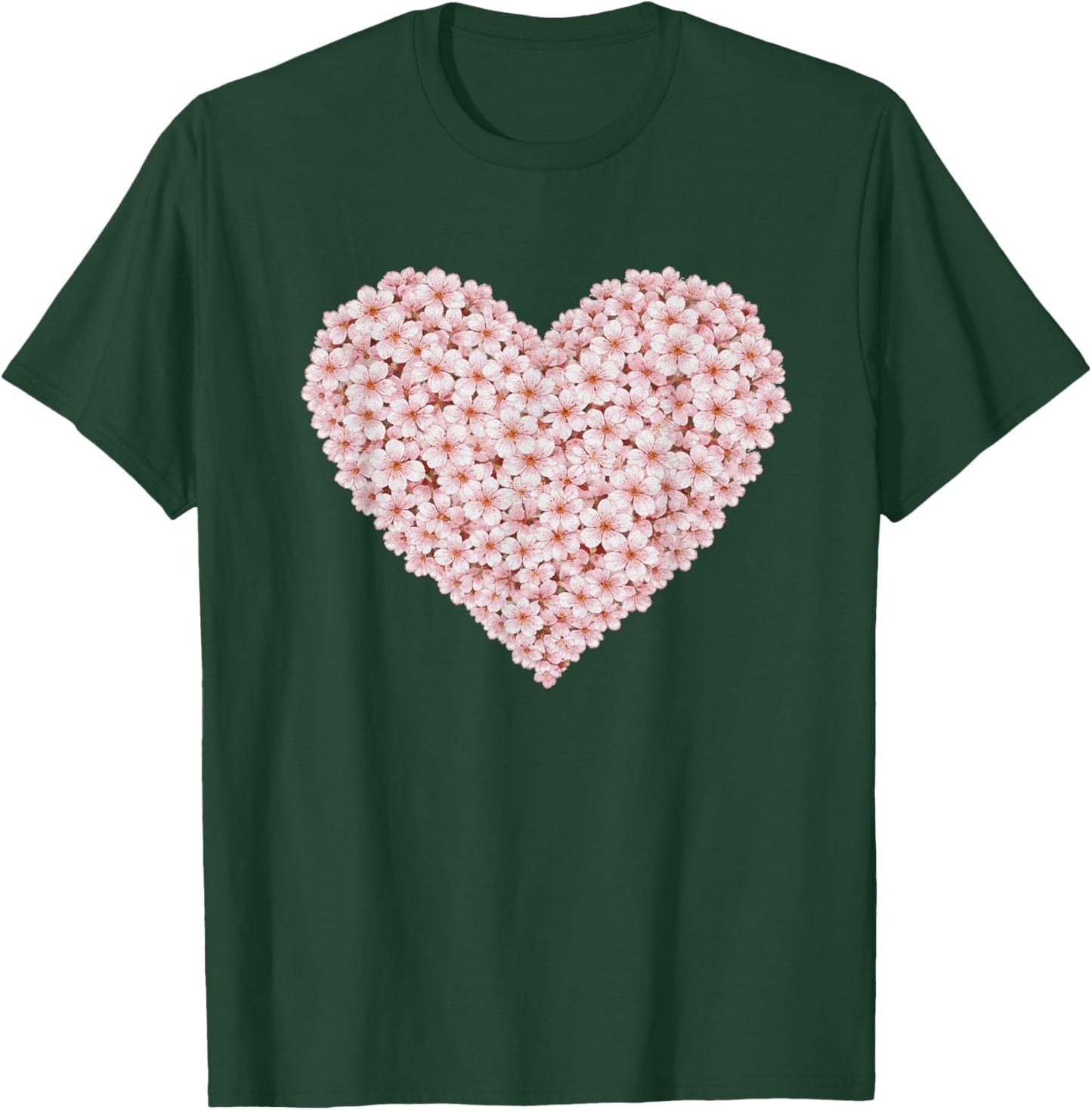 Beautiful Japanese Cherry Blossom Heart Graphic Design Art T-Shirt - T-Shirt | Forest