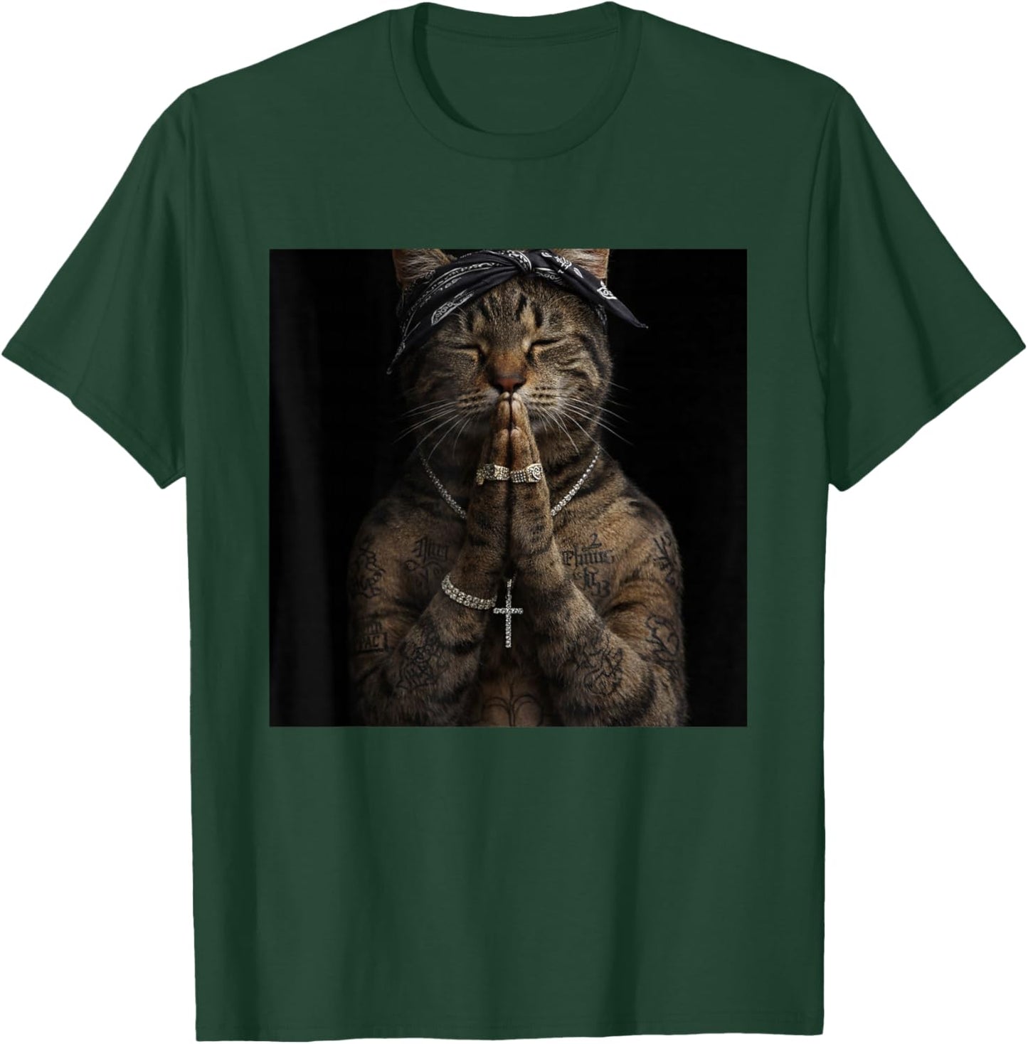 Funny Gangster Cat Gen Z Retro Hip Hop Gangsta Cat Meme T-Shirt - T-Shirt | Forest