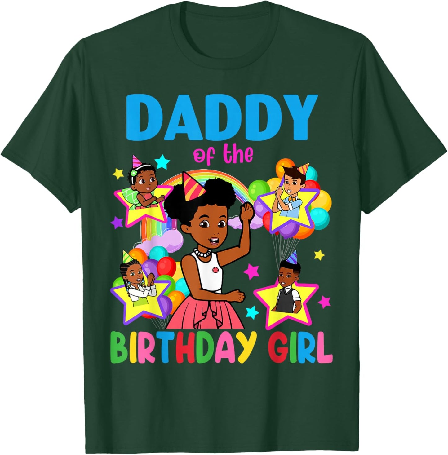 Daddy of Birthday Girl Gracie Birthday Dolls Girl Party T-Shirt - T-Shirt | Forest