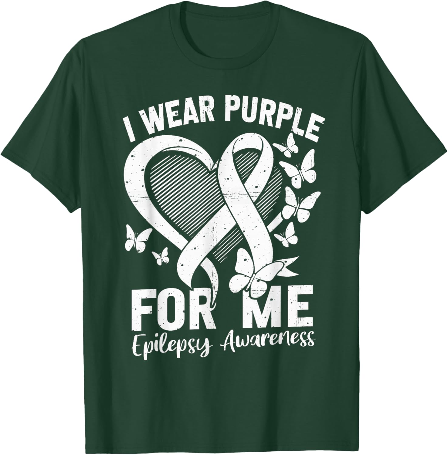 I Wear Purple for Me Epilepsy Awareness Month Purple Ribbon T-Shirt - T-Shirt | Forest