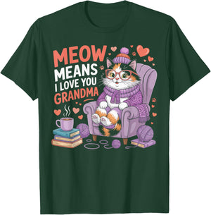 Cat Grandma Grandmother Kitty Meow Pet Granny T-Shirt - T-Shirt | Forest