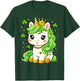 St Patricks Day Cute Unicorn Lepricorn St Pattys Girls Kids T-Shirt - T-Shirt | Forest