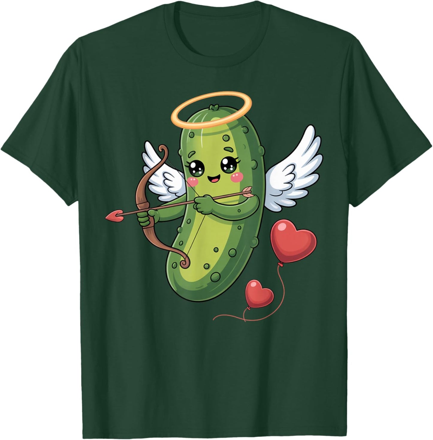 Pickle Valentine Cupid Love Couple Boyfriend Girlfriend Kids T-Shirt - T-Shirt | Forest