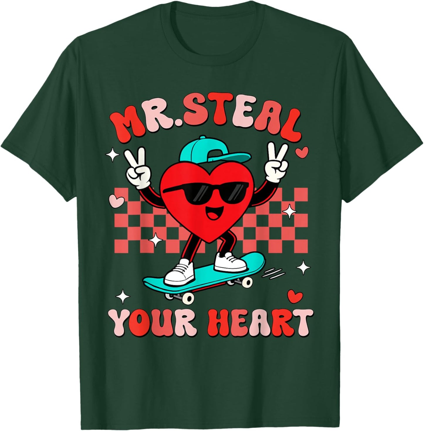 Mr Steal Your Heart for Boys Toddlers Valentine's Day Kids T-Shirt - T-Shirt | Forest