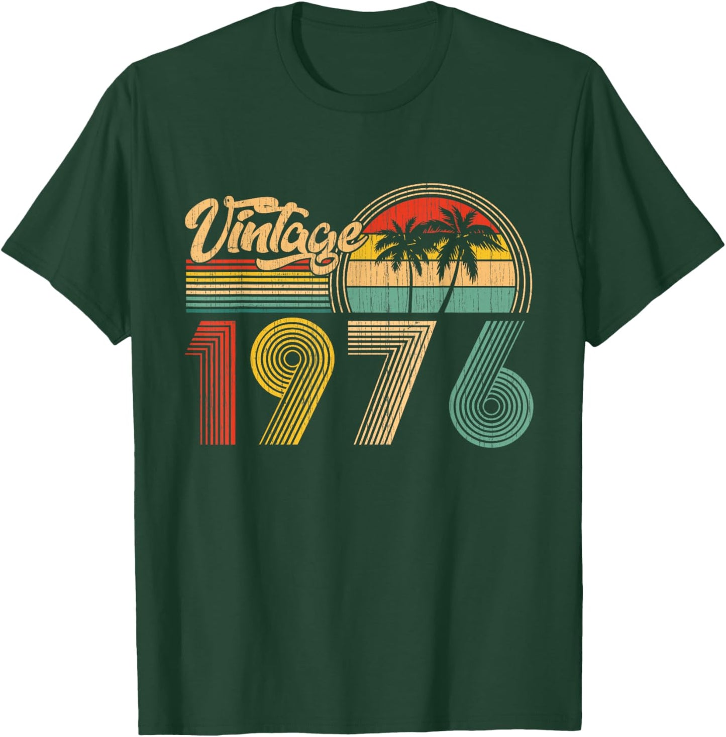 50th Birthday Gifts Vintage Made in 1976 50 Years Old Retro T-Shirt - T-Shirt | Forest