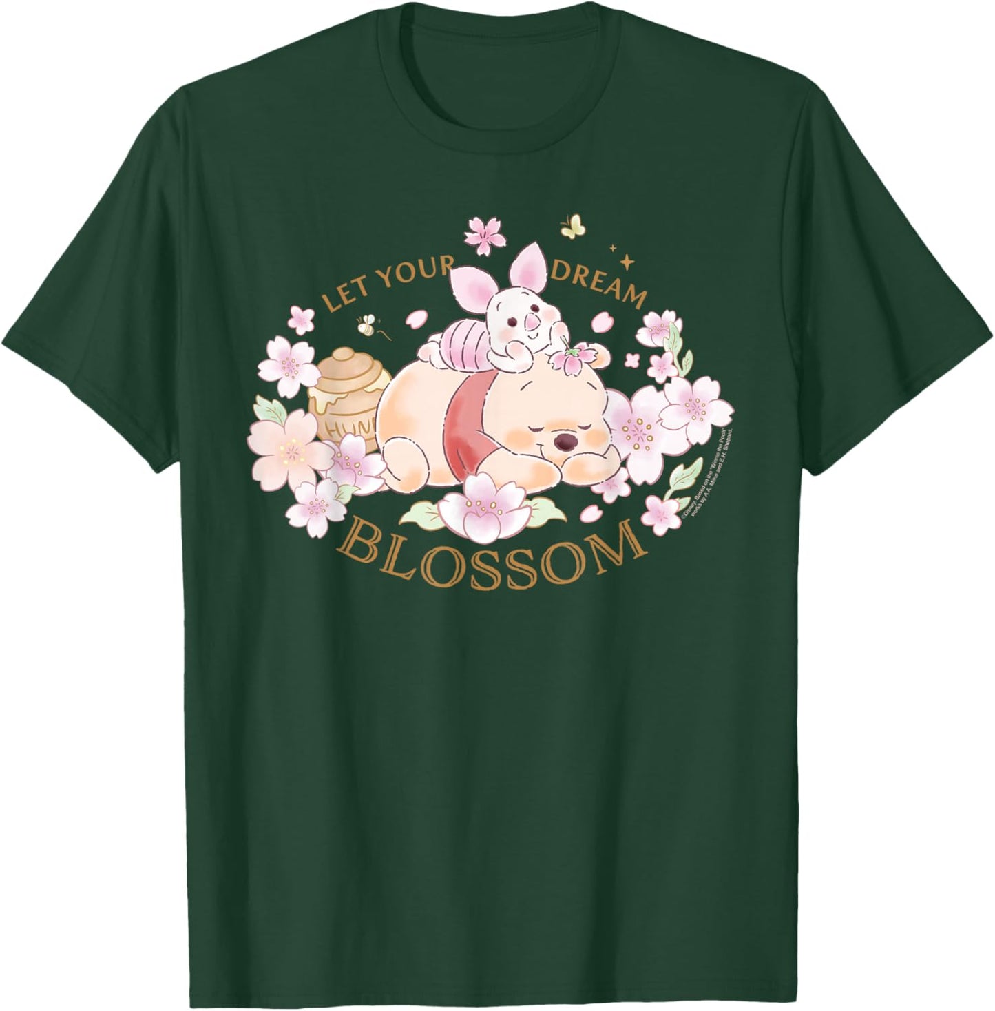 Disney Winnie The Pooh and Piglet Let Your Dream Blossom T-Shirt - T-Shirt | Forest