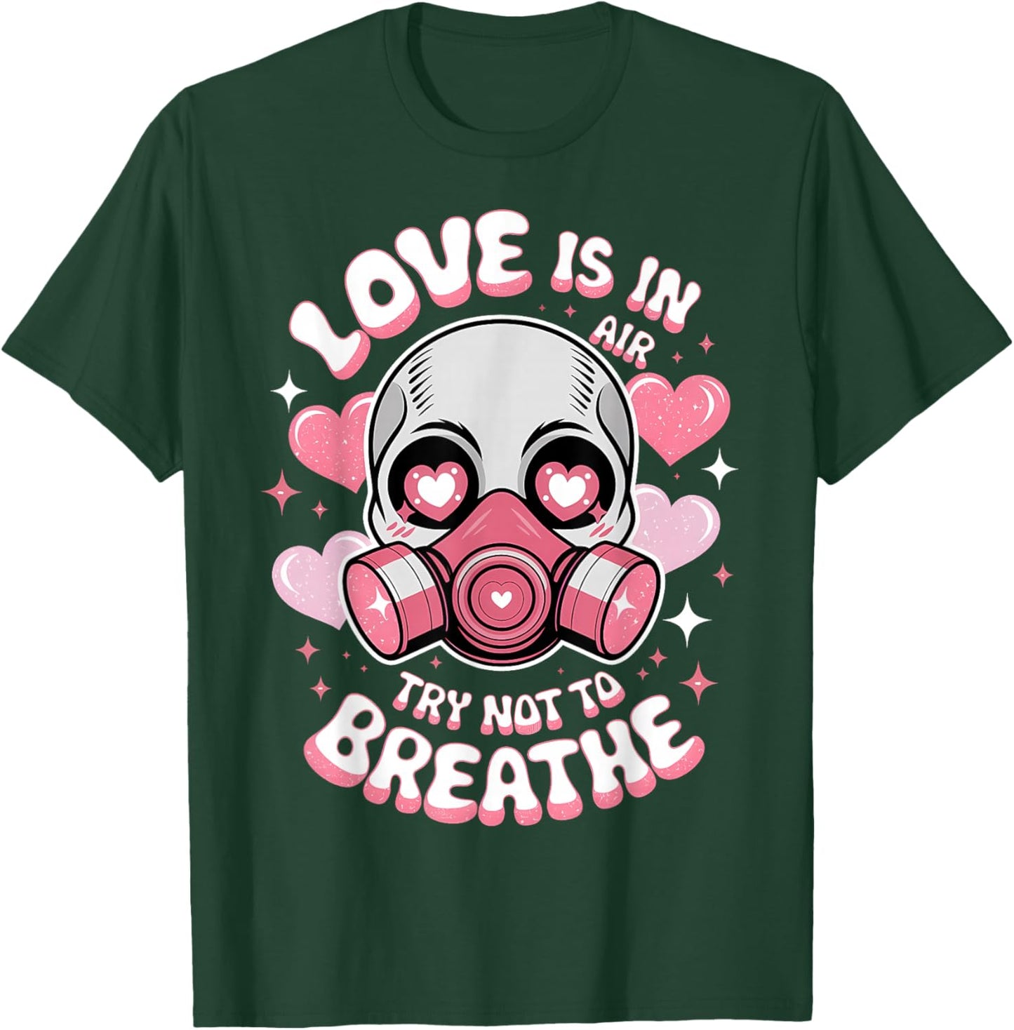 Valentine Skull Gas Mask Love Aesthetic T-Shirt - T-Shirt | Forest