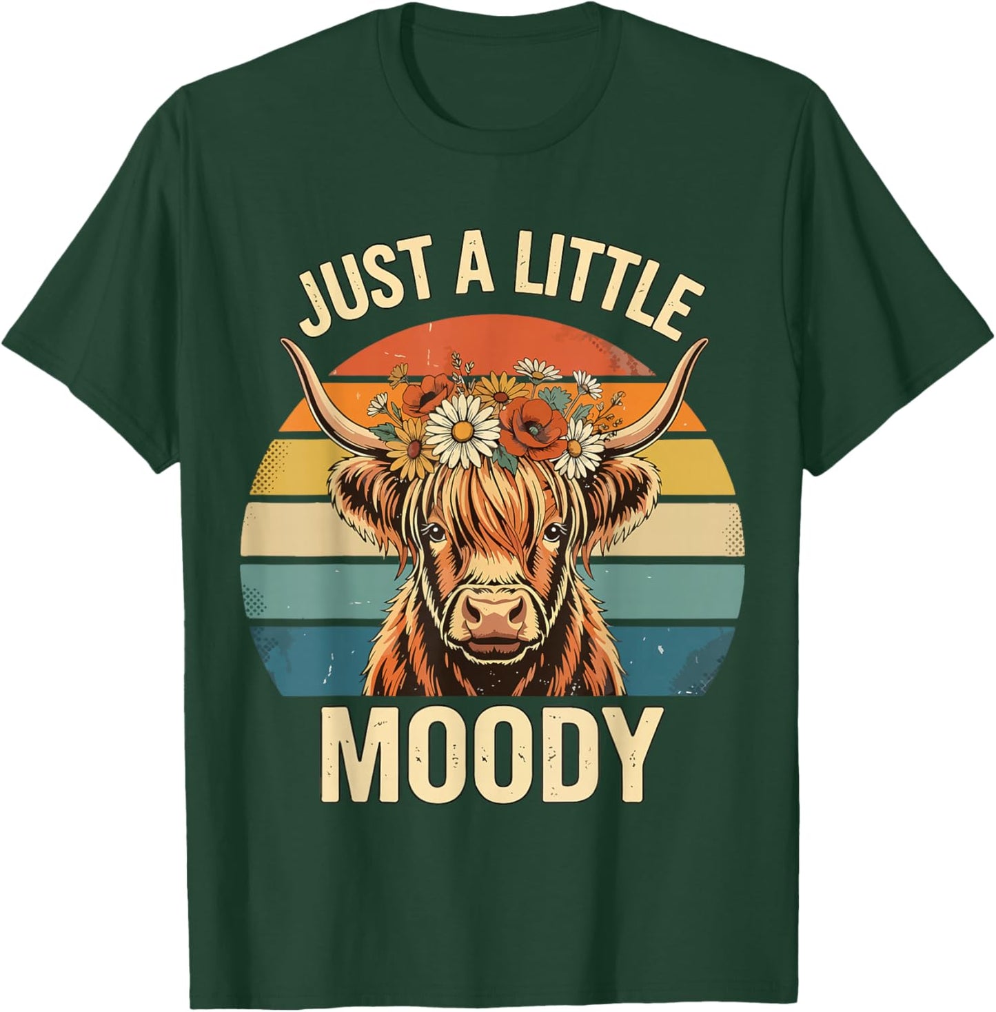 Highland Cow Vintage Flower Funny Farm Farmer T-Shirt - T-Shirt | Forest
