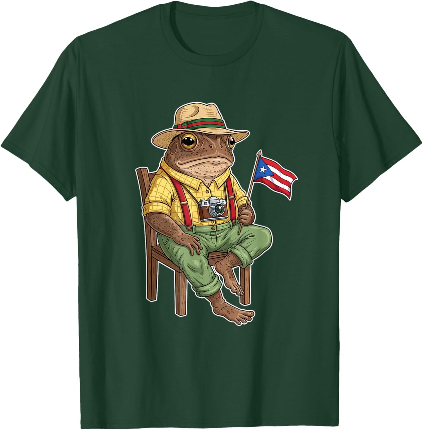 Coqui Frog Puerto Rico Flag Heritage Month Boricua T-Shirt - T-Shirt | Forest