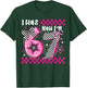 Pink Checkered Leopard Bow 7th Birthday Girl was 6 Now I'm 7 T-Shirt - T-Shirt | Forest