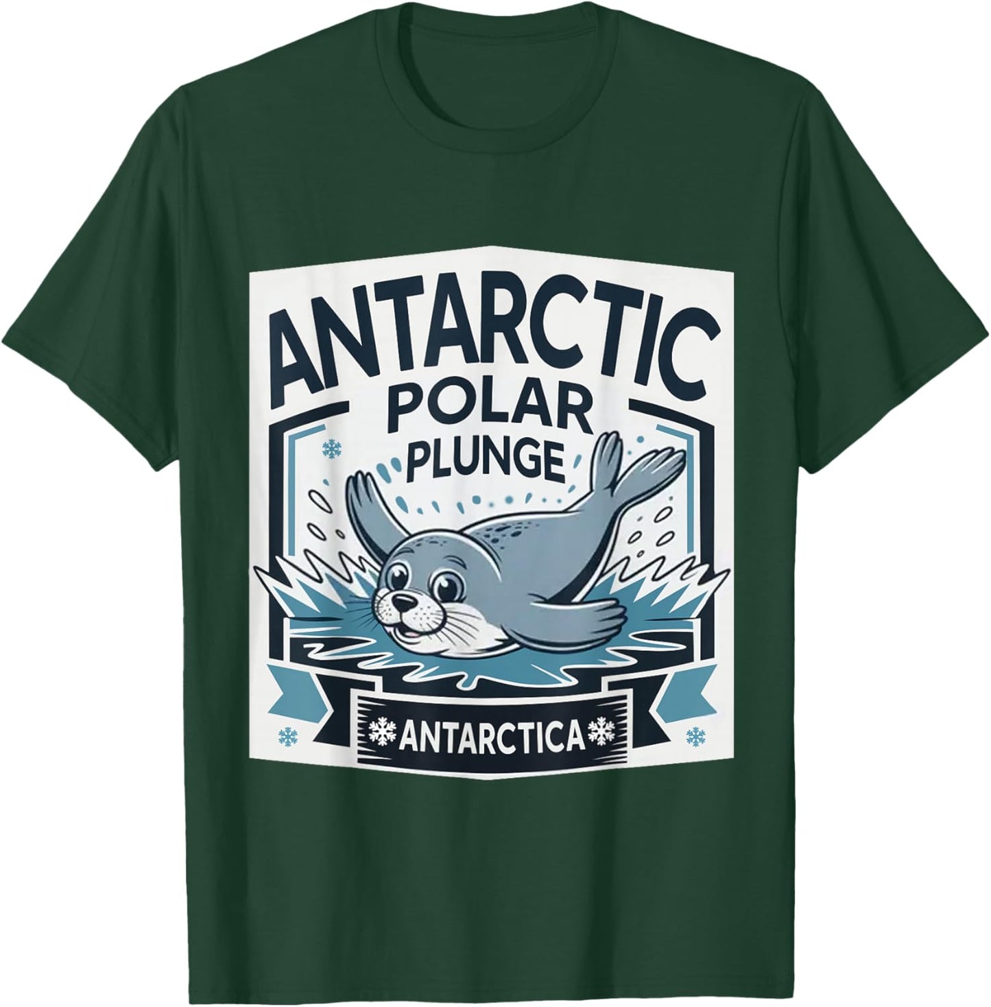 Polar Plunge Ice Jump Funny Antarctica Polar Plunge T-Shirt - T-Shirt | Forest